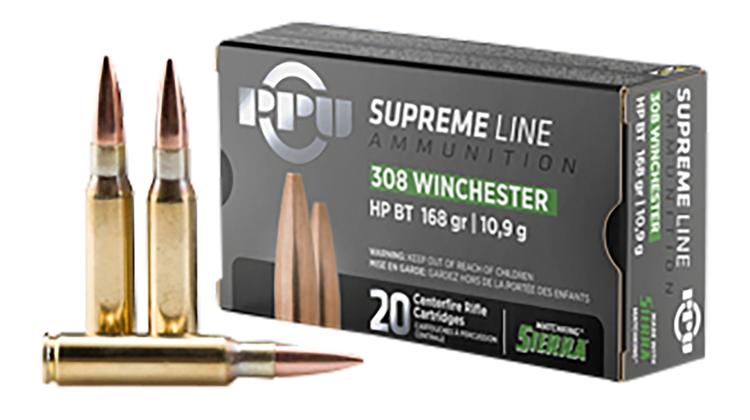 Prvi Partisan TR&Z PPMK308 308 Winchester Sierra MatchKing BTHP 168 Grain 20 Rounds