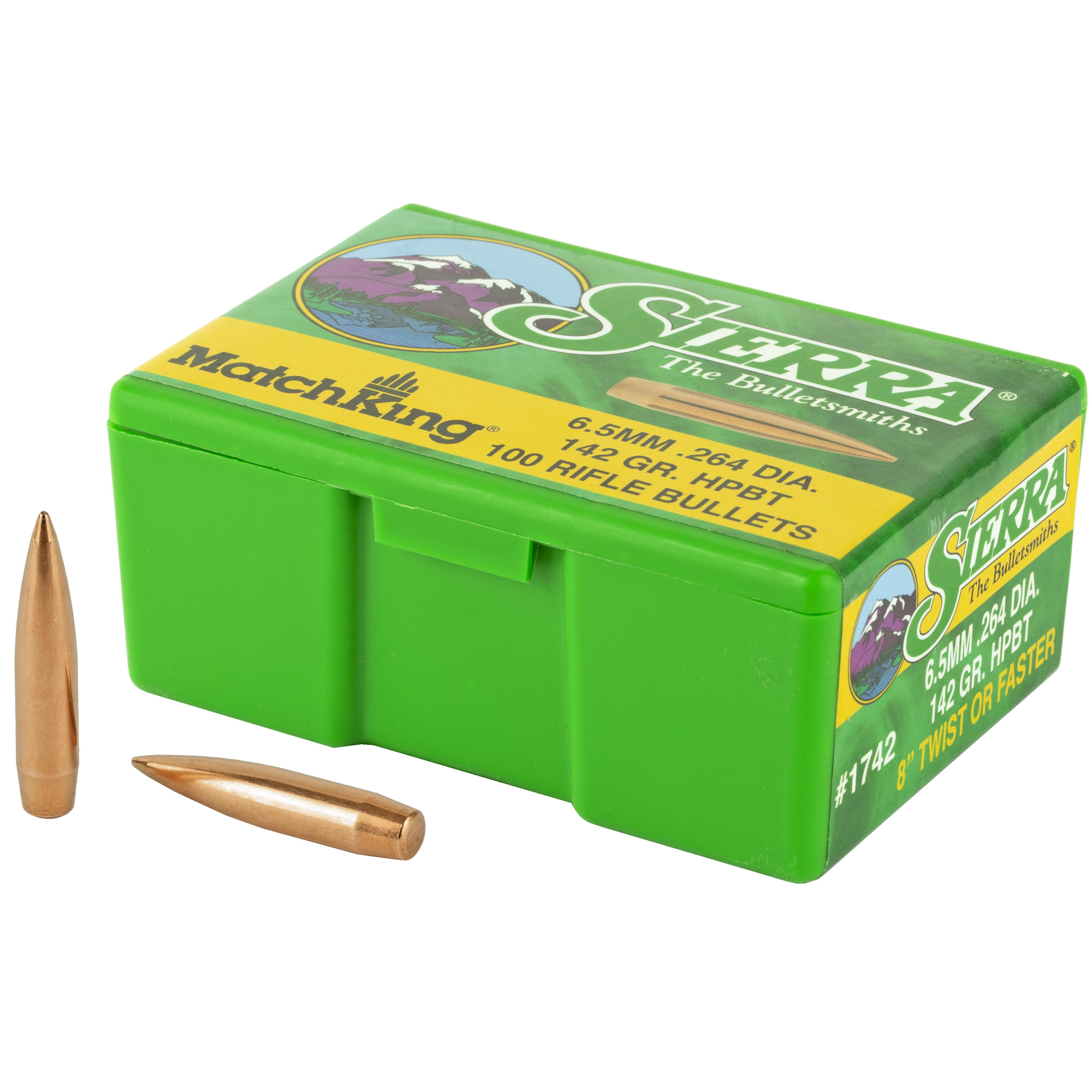 Sierra MatchKing Rifle Bullets 6.5mm /.264 cal .264" 142 gr HPBT MATCH 100/c