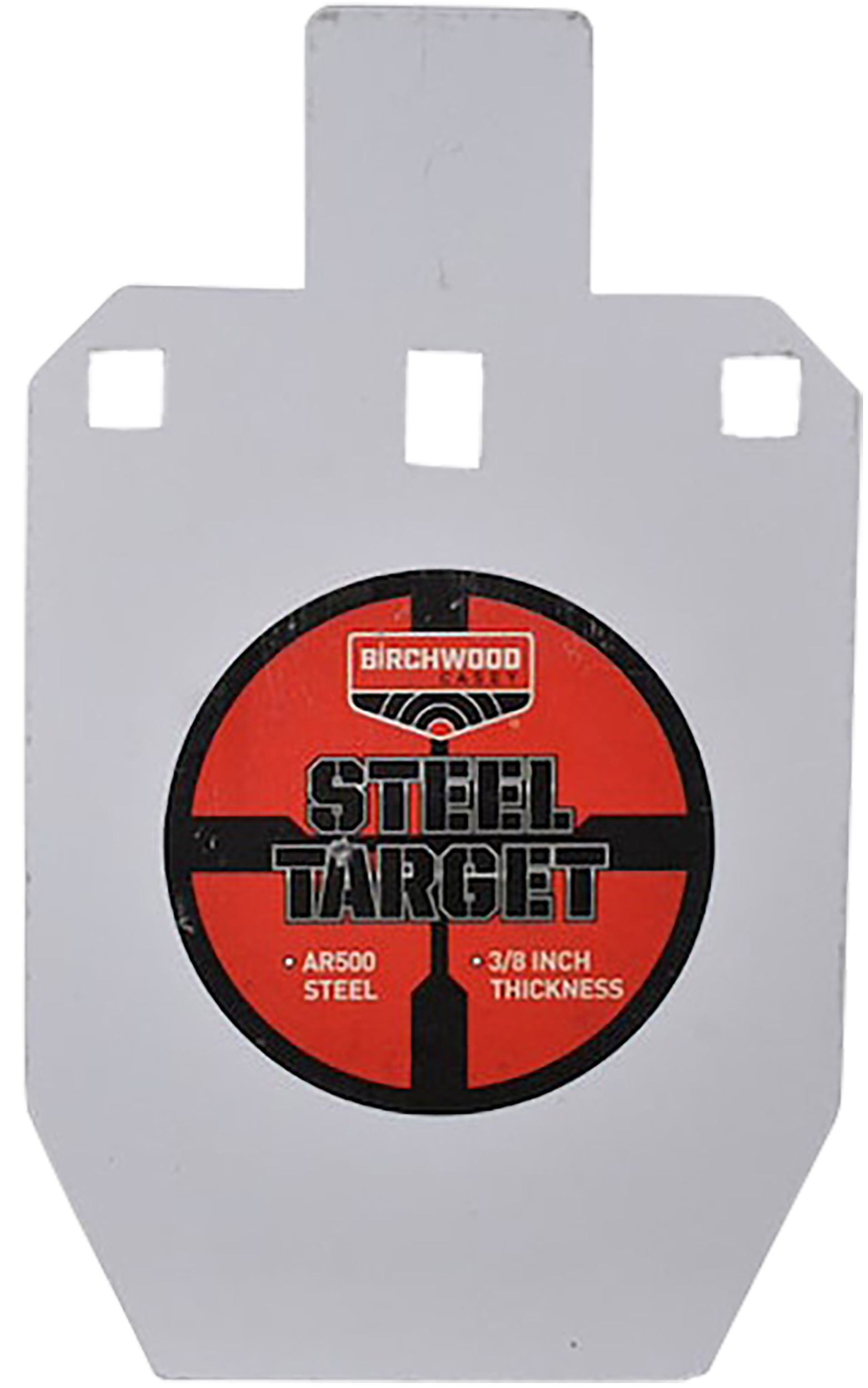 Birchwood Casey BC-47661   Pistol/Rifle Black/Red/White Steel Silhouette 0.38" Thick Hanging
