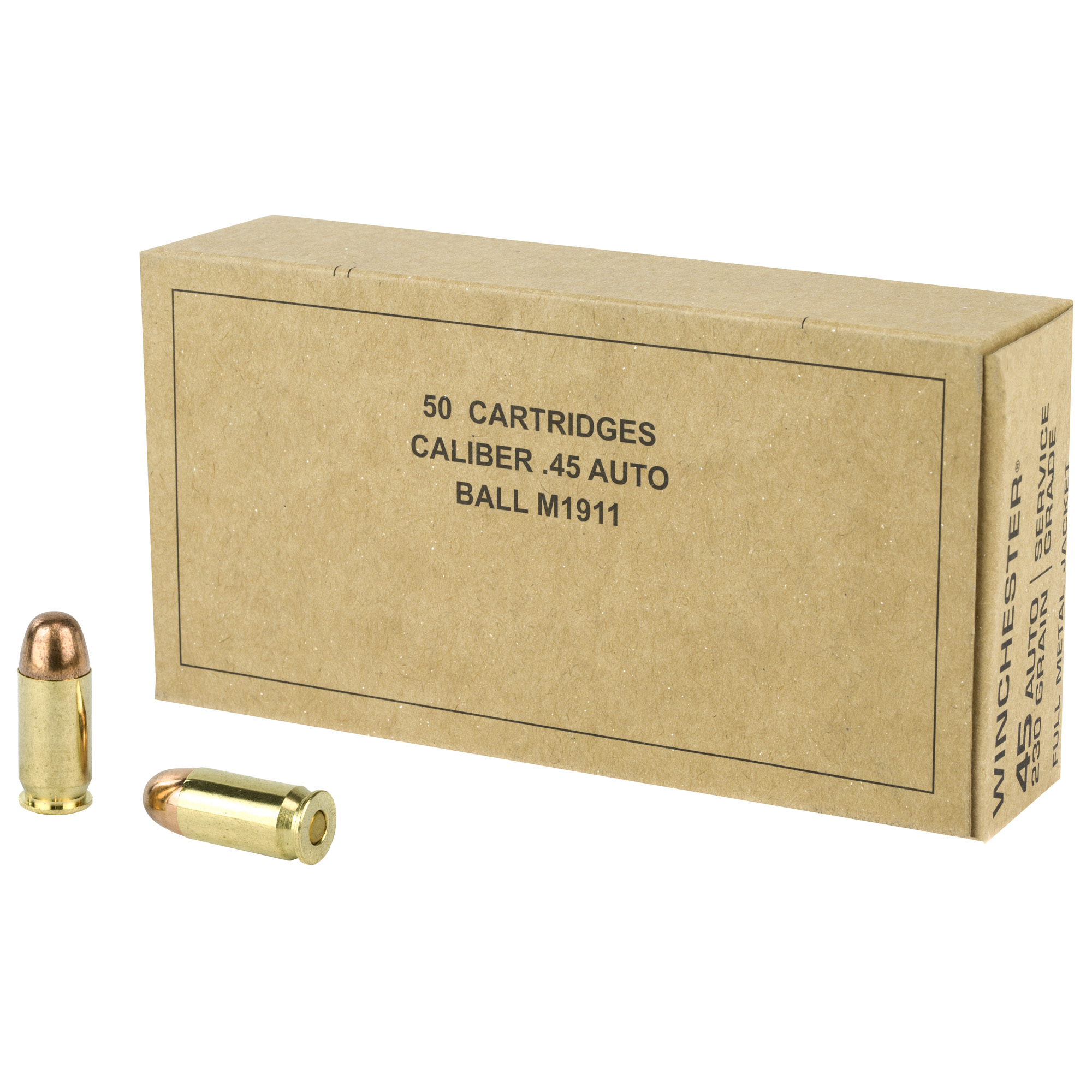 Winchester Service Grade M1911 .45 Acp Full Metal Jacket 230 Grain 50 Rounds