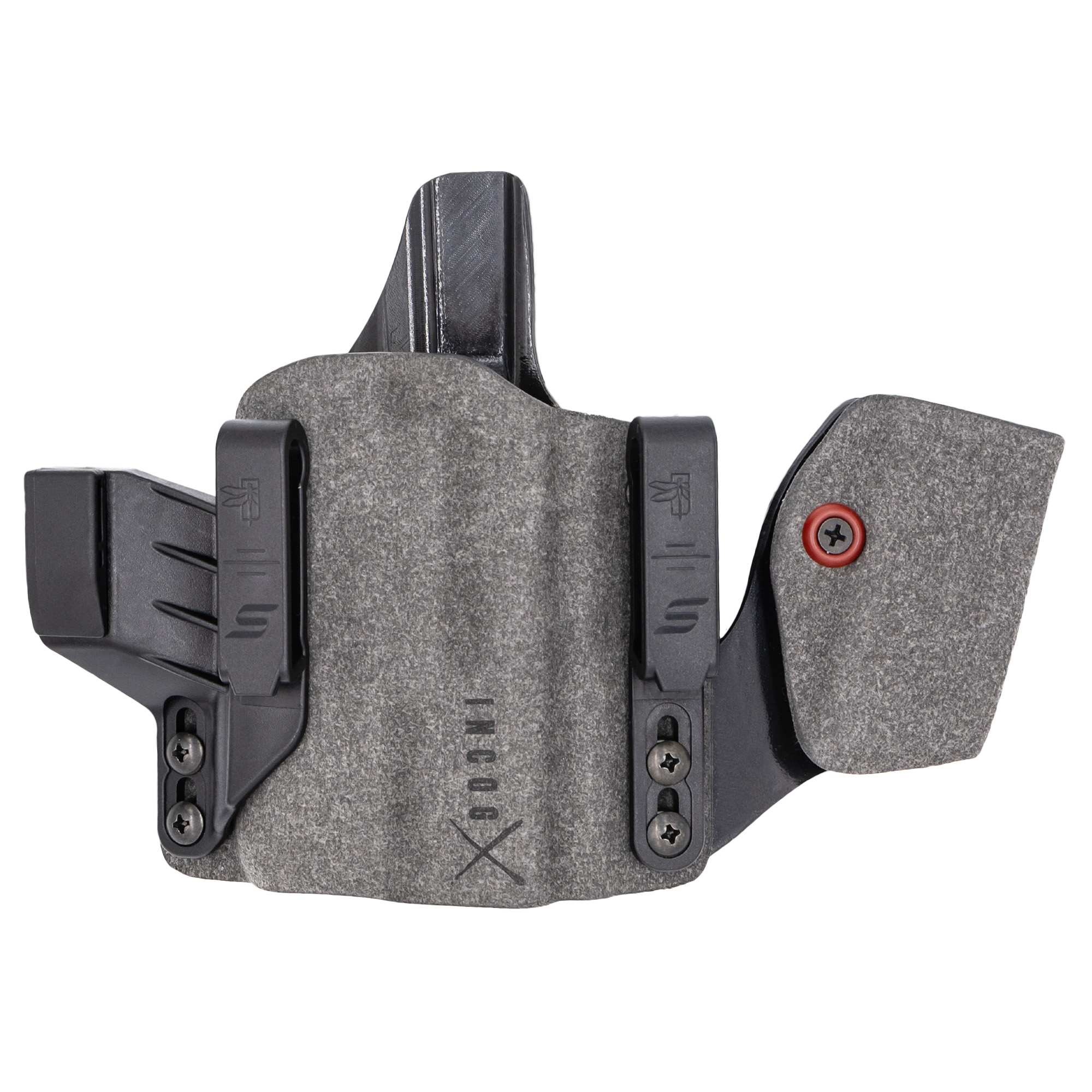 Safariland INCOG0835A0CX261MC IncogX  w/Mag Caddy IWB Black/Gray Boltaron Belt Clip Fits Glock 17/19 Right Hand