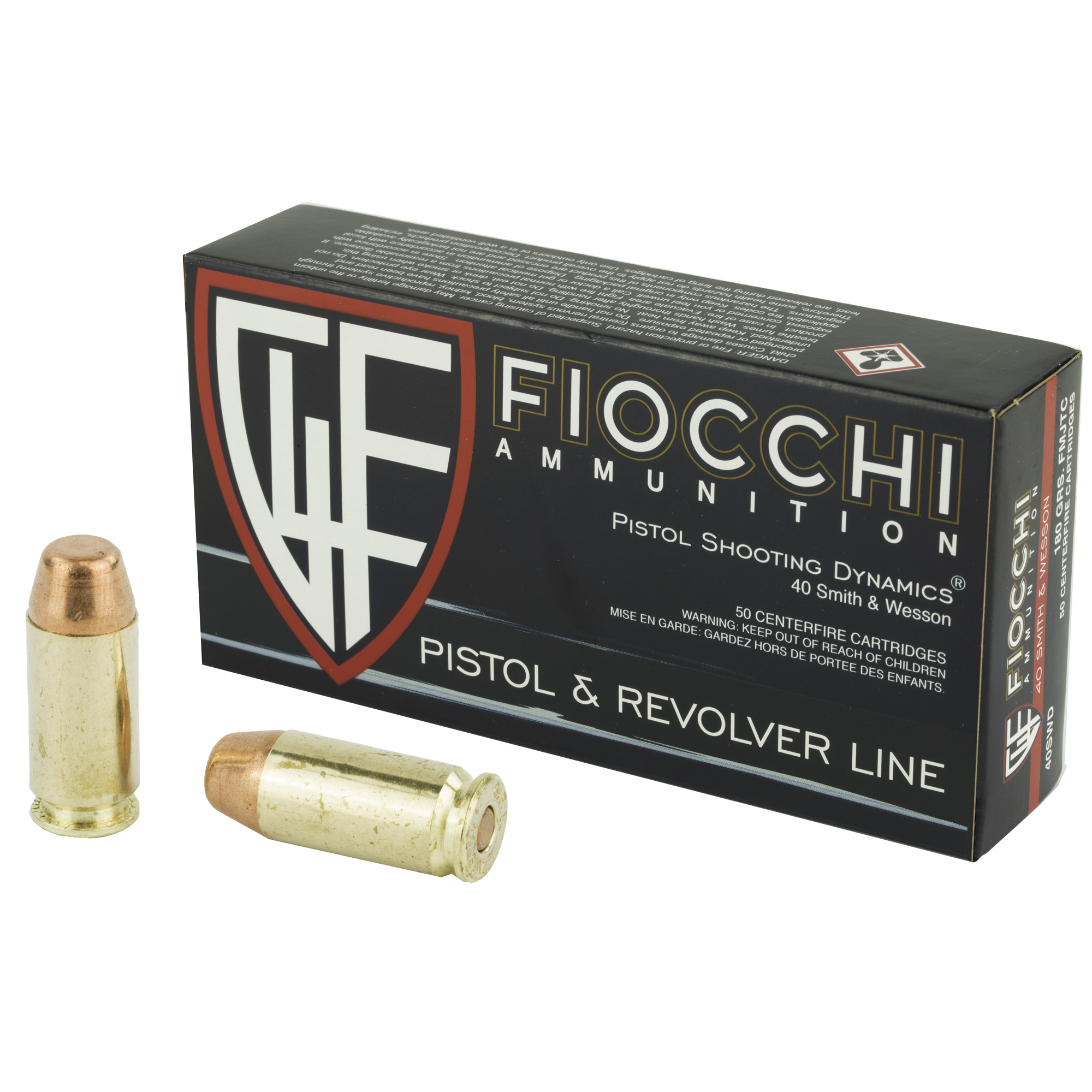Fiocchi Range Dynamics 40 S&w Full Metal Jacket 180 Grain 50 Rounds