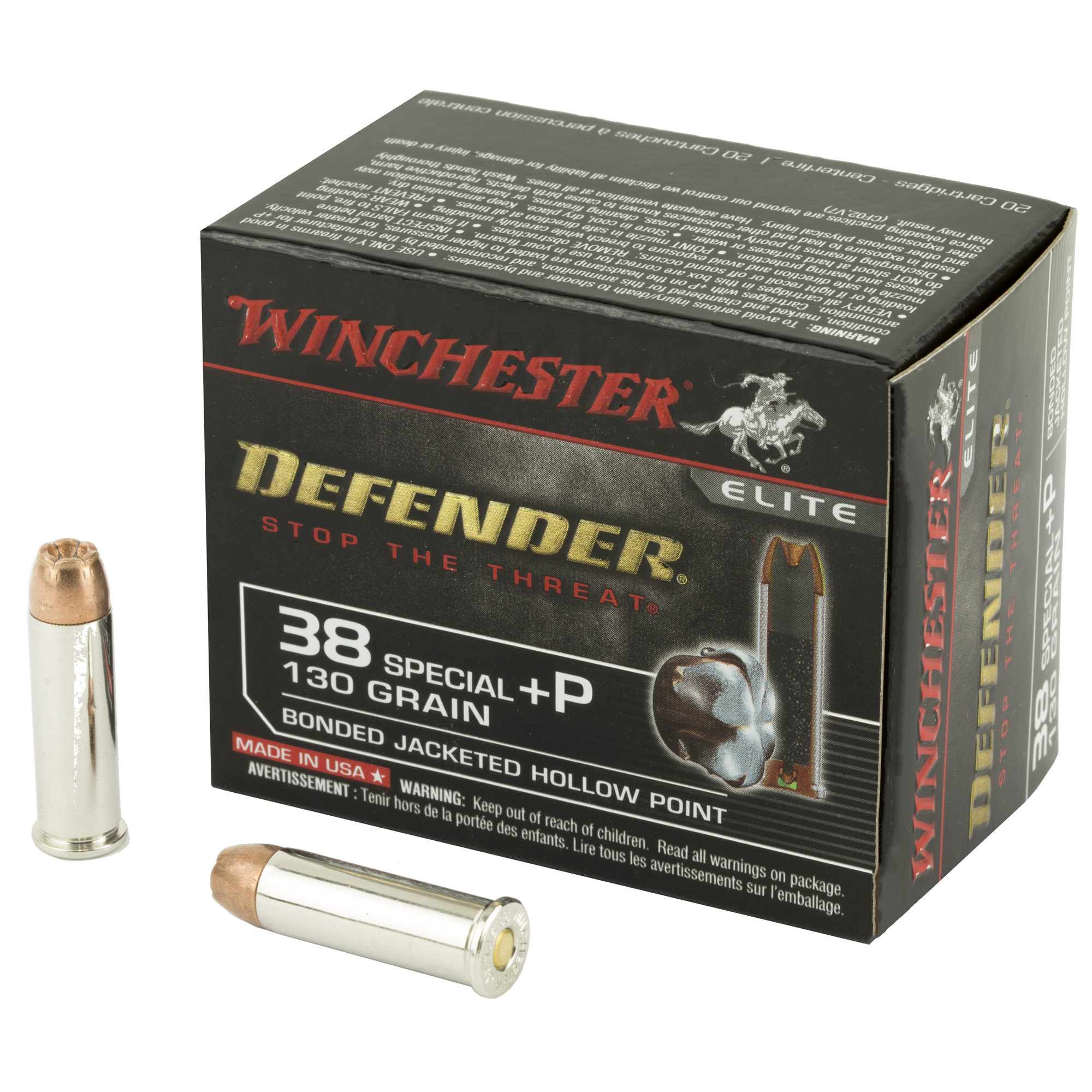 Winchester Defender Pdx1 .38 Special Bonded Jacket Hollow Point 130 Grain 20 Rounds