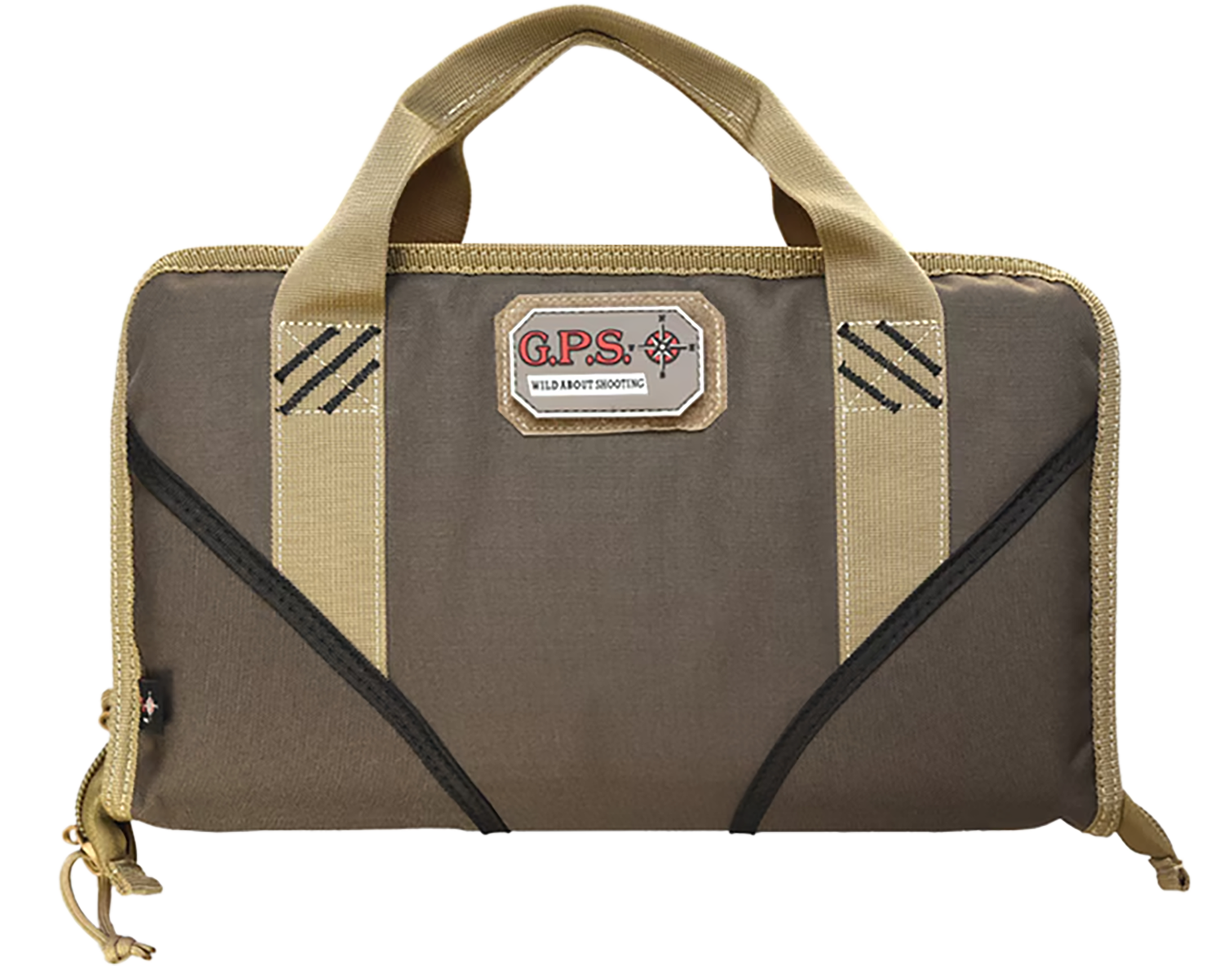 GPS Bags 1485PCMF Memory Foam Pistol Case Large Size w/ Lockable Zippers Mag Storage Pockets & Black Finish Holds 1 Handgun