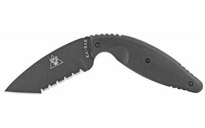 Ka-Bar 1485 TDI Law Enforcement Large 3.69" Fixed Tanto Part Serrated Black AUS-8A SS Blade, Black Zytel Handle, Includes Belt Clip/Sheath