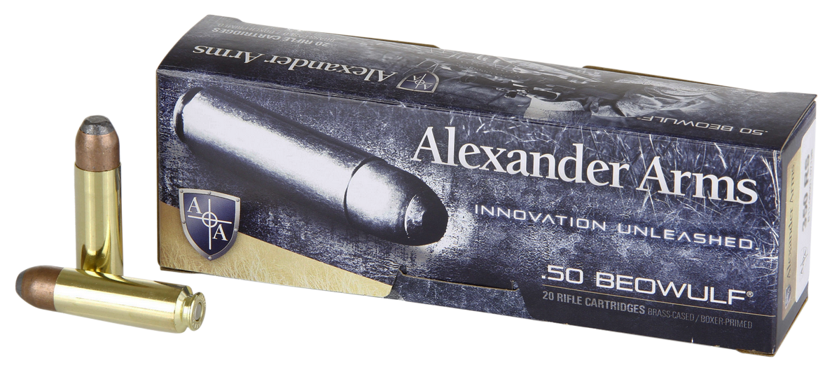 Alexander Arms AB400FPBOX FP 50Beowulf 400gr Flat Point 20 Rounds