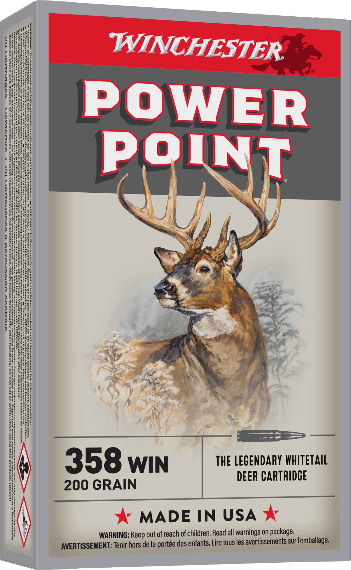 Winchester Super-X, 358 Winchester, Power Point, 200 Grain, 20 Rounds