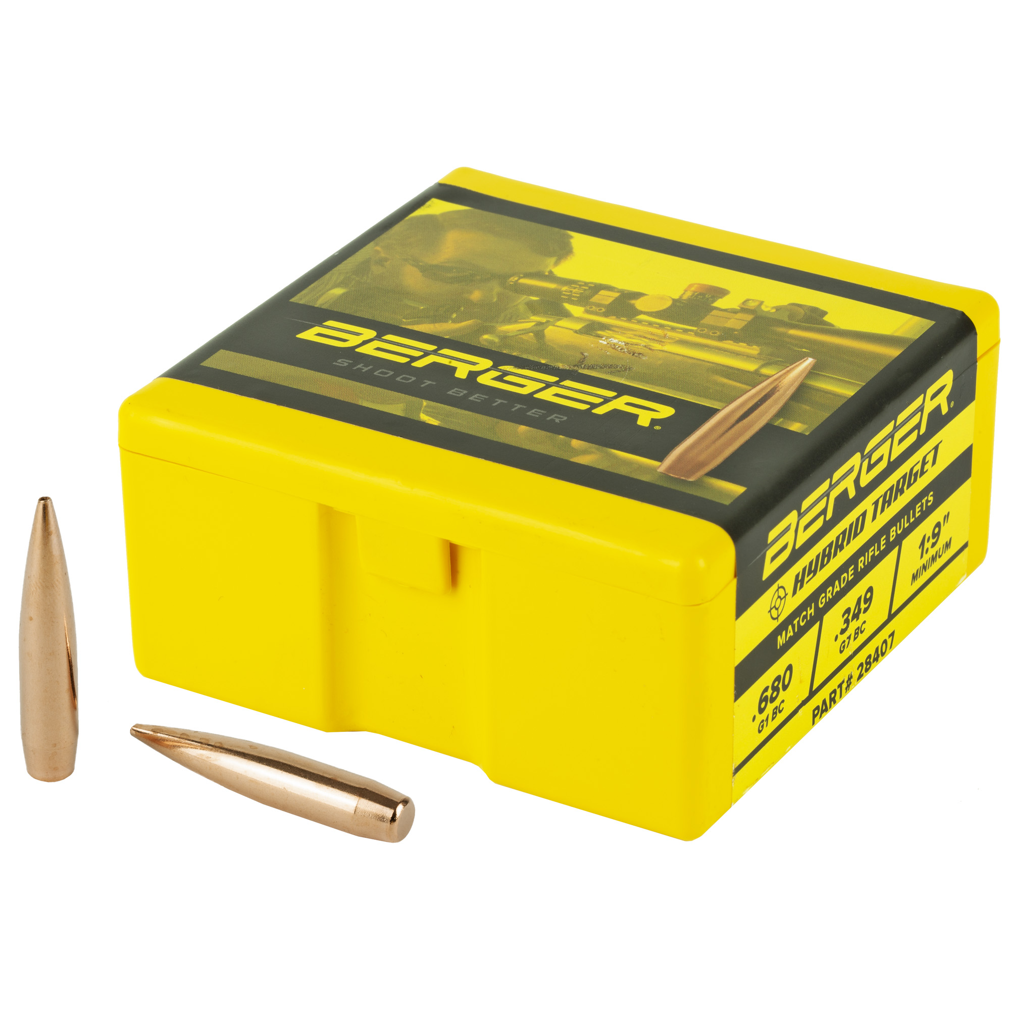Berger Match Grade Target Bullets 7mm .284" 180 gr HYBRID TARGET 100/box