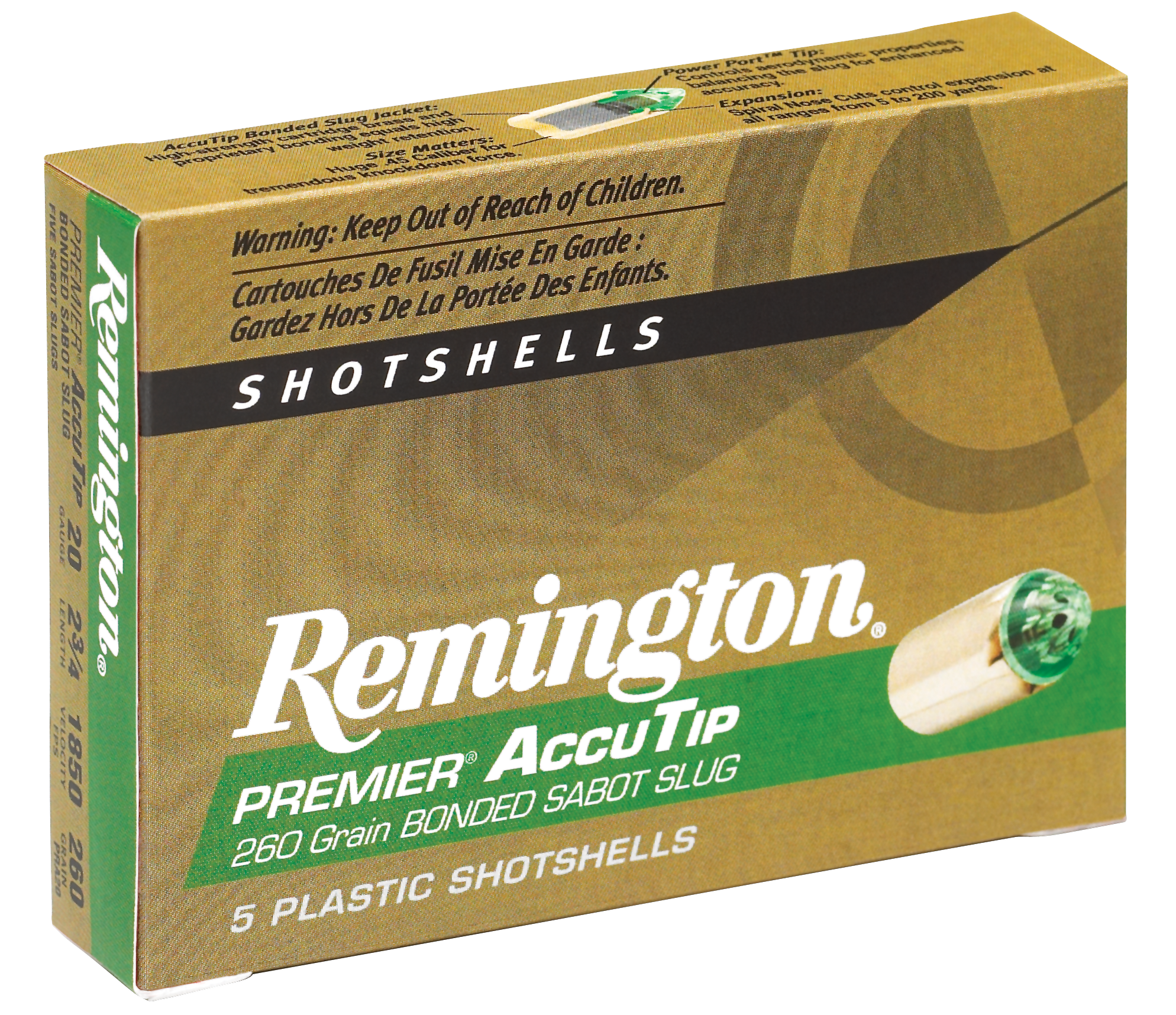 Remington Premier AccuTip Sabot Slugs 20 Gauge Sabot Slug 260 GR 5 Rounds