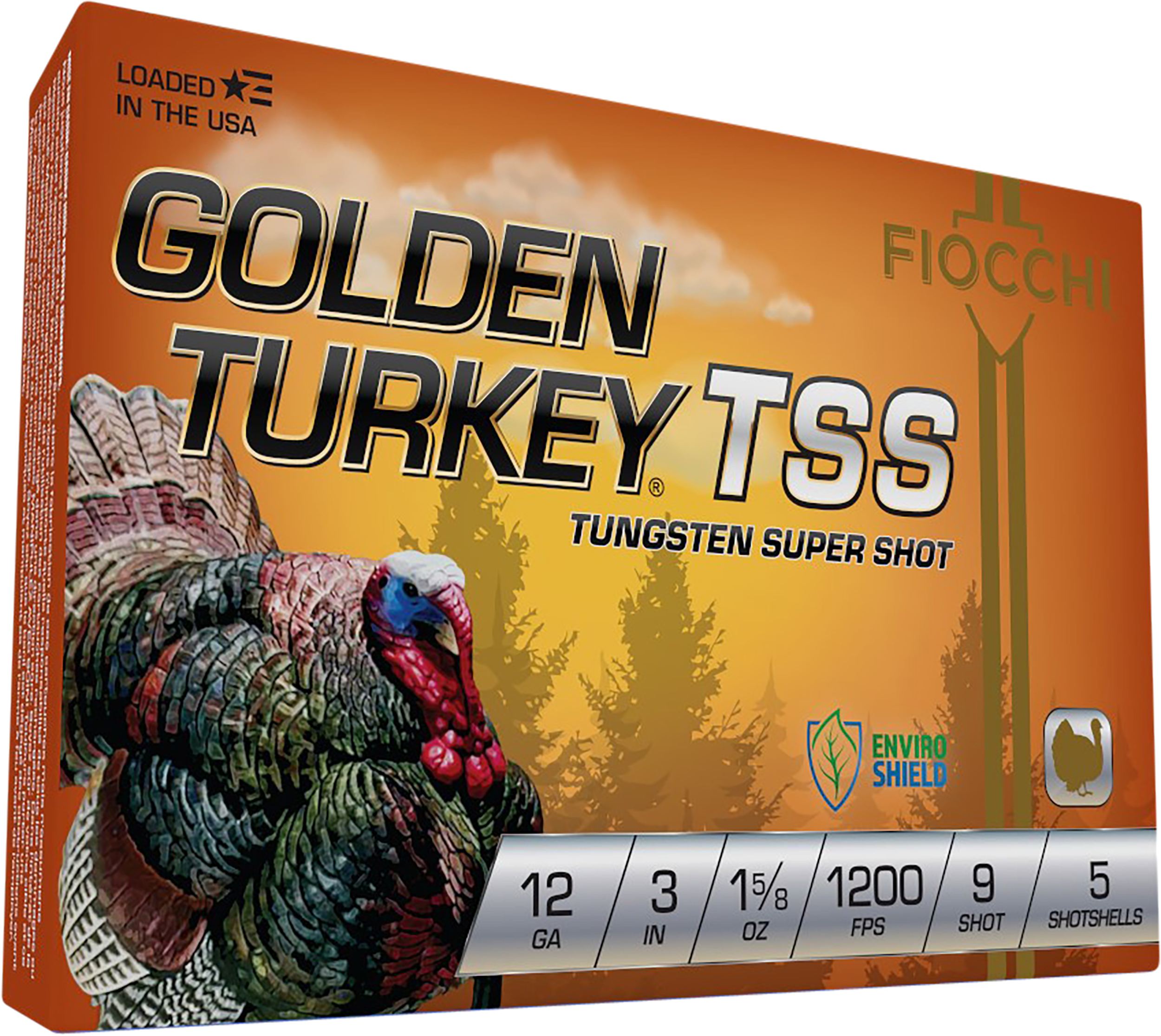 Fiocchi Golden Turkey TSS 12 Gauge Tungsten 1 5/8 oz 9 Shot 5 Rounds