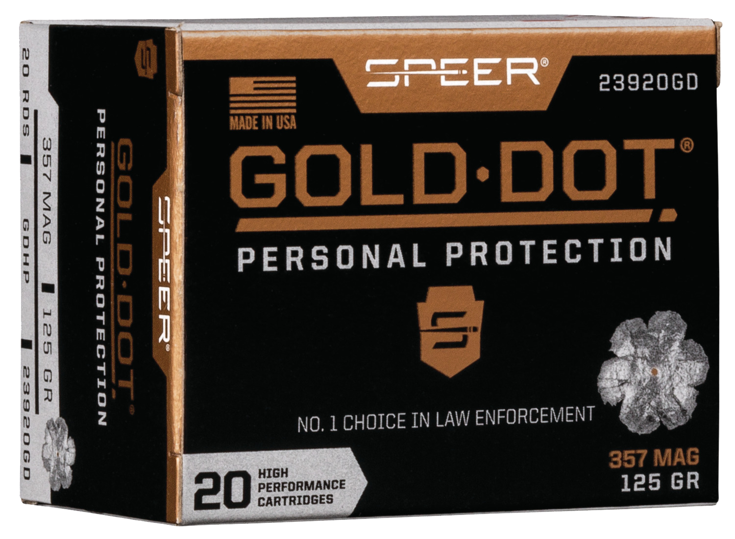 Speer Gold Dot Personal Protection 357 Magnum Hollow Point 125 Grain 20 Rounds