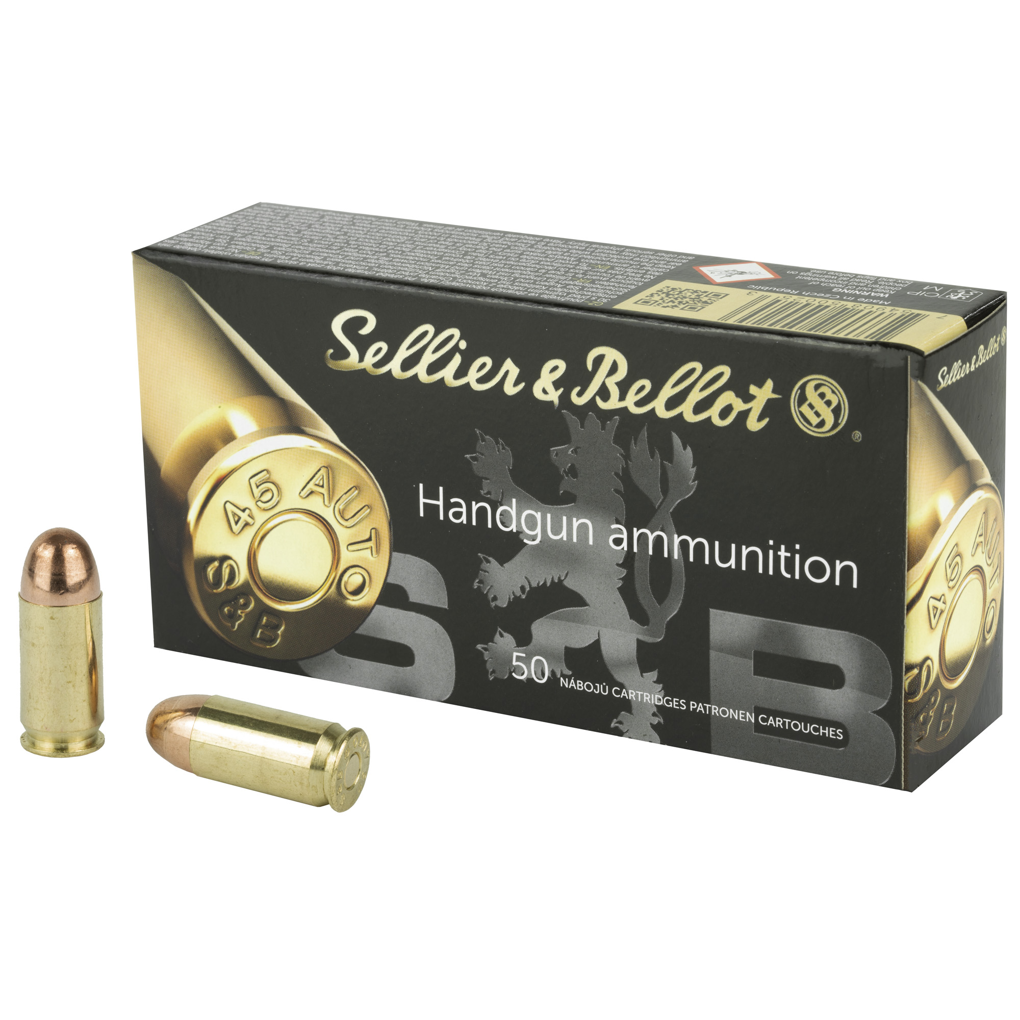 Sellier and Bellot Pistol Revolver, 45 Acp, Full Metal Jacket, 230 Grain, 50 Rounds