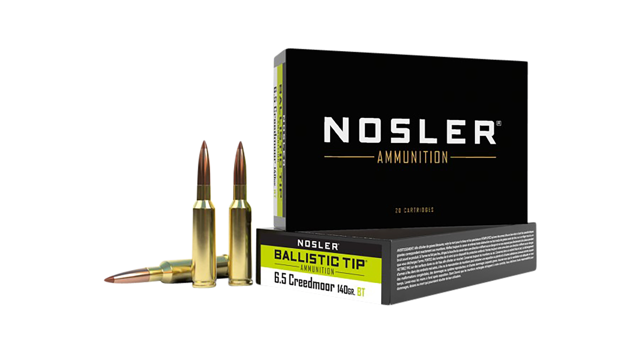 Nosler Ballistic Tip 6.5mm Creedmoor Spitzer Boat Tail 140 Grain 20 Rounds