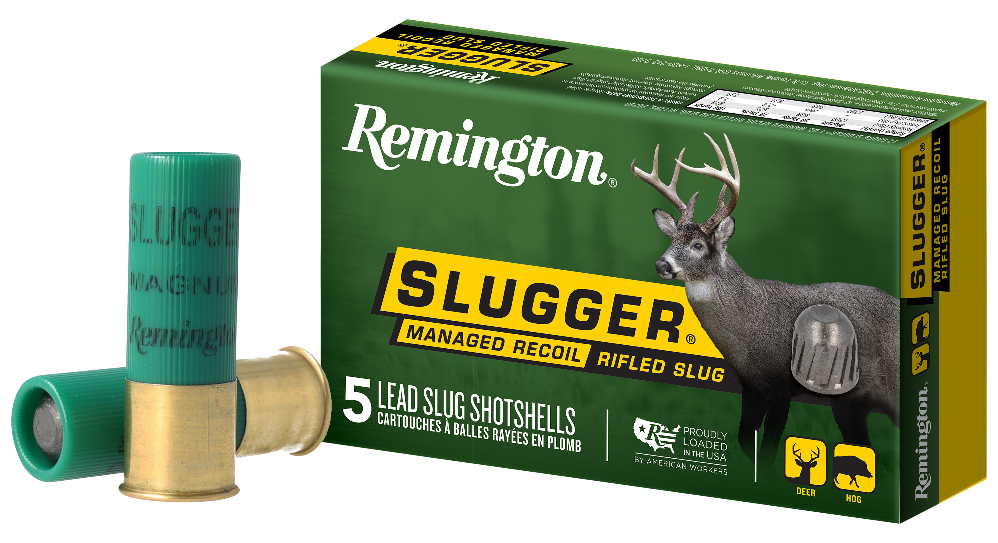 Remington Slugger Managed-Recoil Rifled Slug 12 Gauge 1 oz 5 Rounds