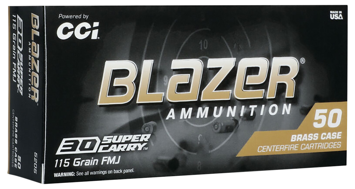 CCI Blazer Brass Pistol Ammo 30 Super Carry 115 gr. FMJ 50 rd.
