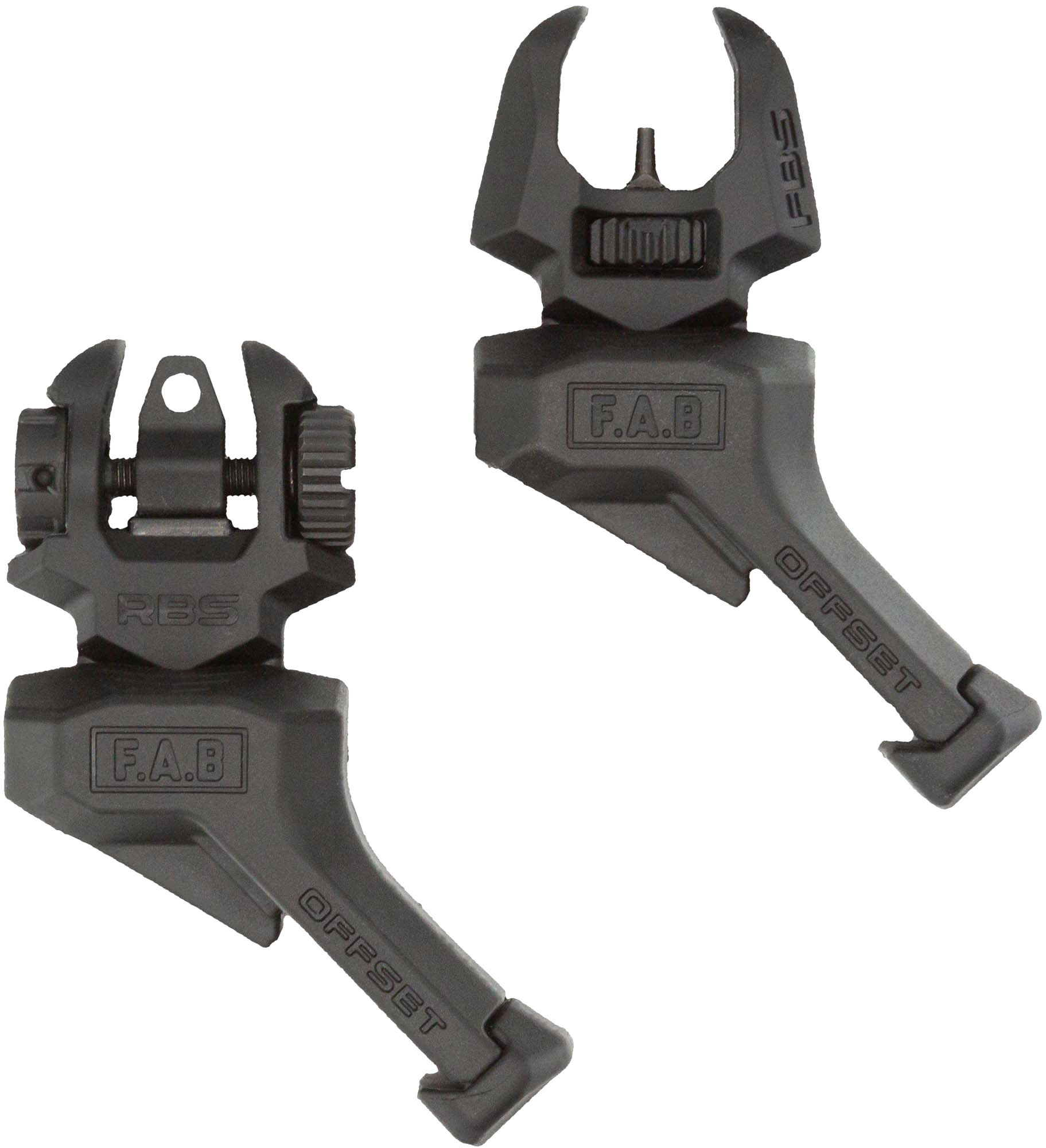 FAB Defense FXFRBSOSB Front and Rear Offset Flip-Up Sights for AR-15