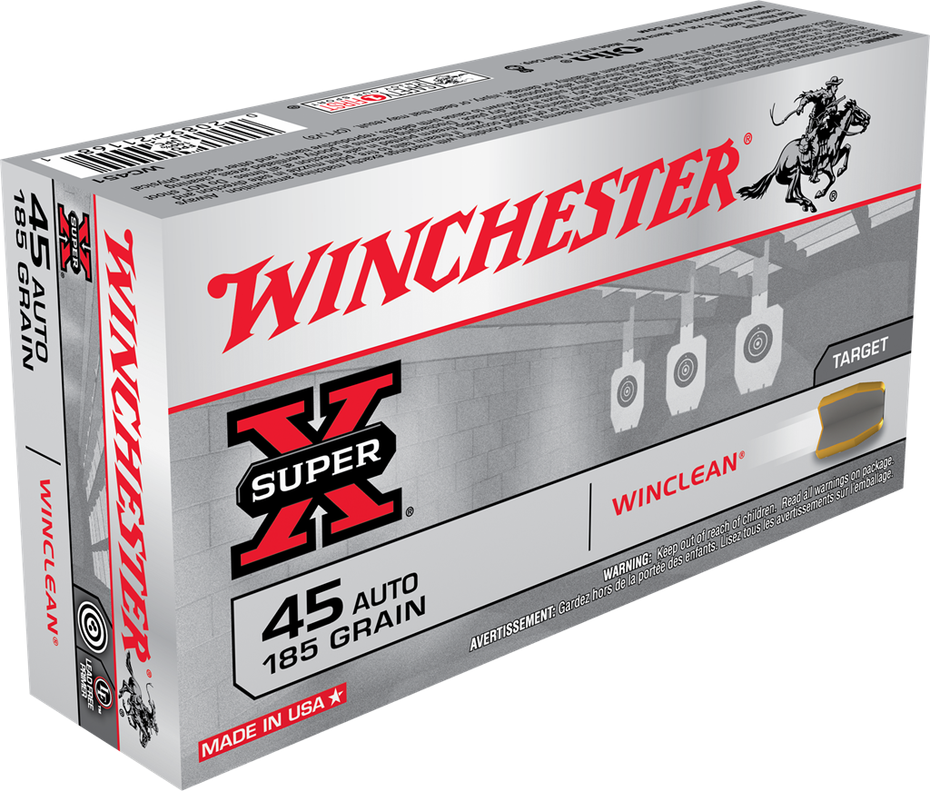 Winchester Super X 45 Acp Winclean Brass Enclosed Base 185 Grain 50 Rounds