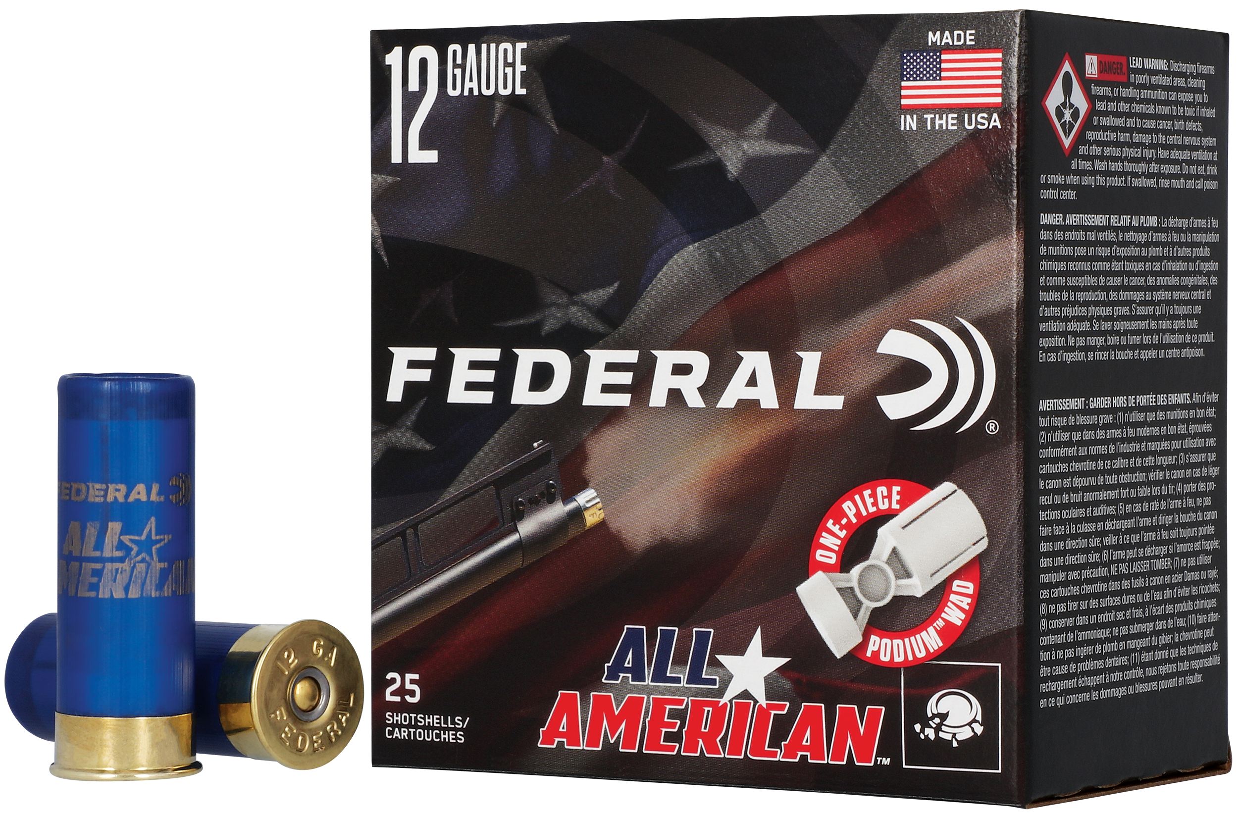 Federal All American 12 Gauge 1 1/8 oz Shot 25 Rounds