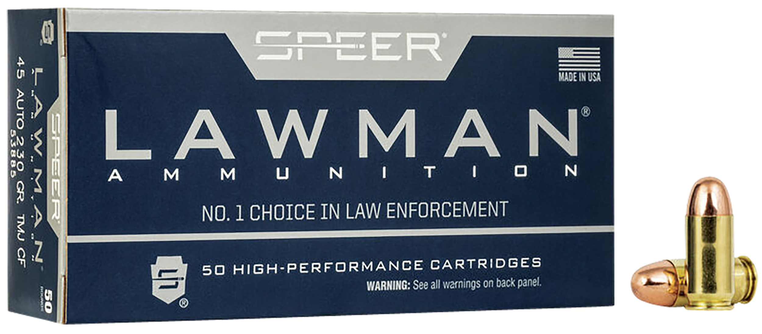 CCI Speer Lawman 45 ACP Total Metal Jacket Round Nose 230 Grain 50 Rounds