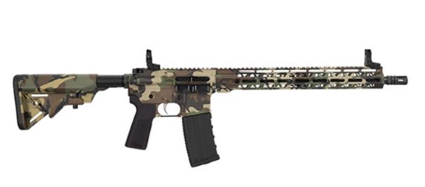 Hi-Point HP15P-300BLKM81 HP 15P 300 Blackout 30+1 10.50" Black Threaded Barrel, M81 Woodland Camo Aluminum Receiver w/Picatinny Rail, M-LOK Handguard, Blade Polymer Brace, B5 P Type 23 Grip