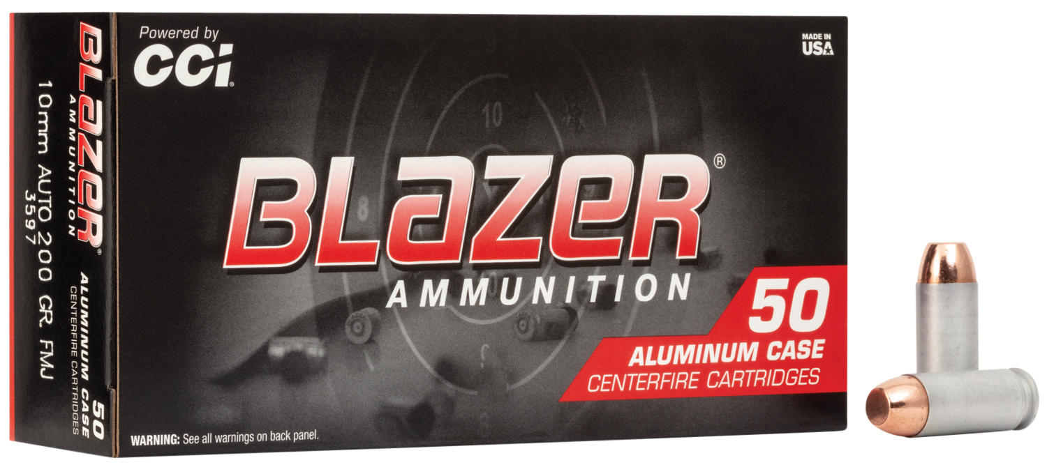 CCI, Blazer Aluminum, 10mm Auto, Total Metal Jacket, 200 Grain, 50 Rounds