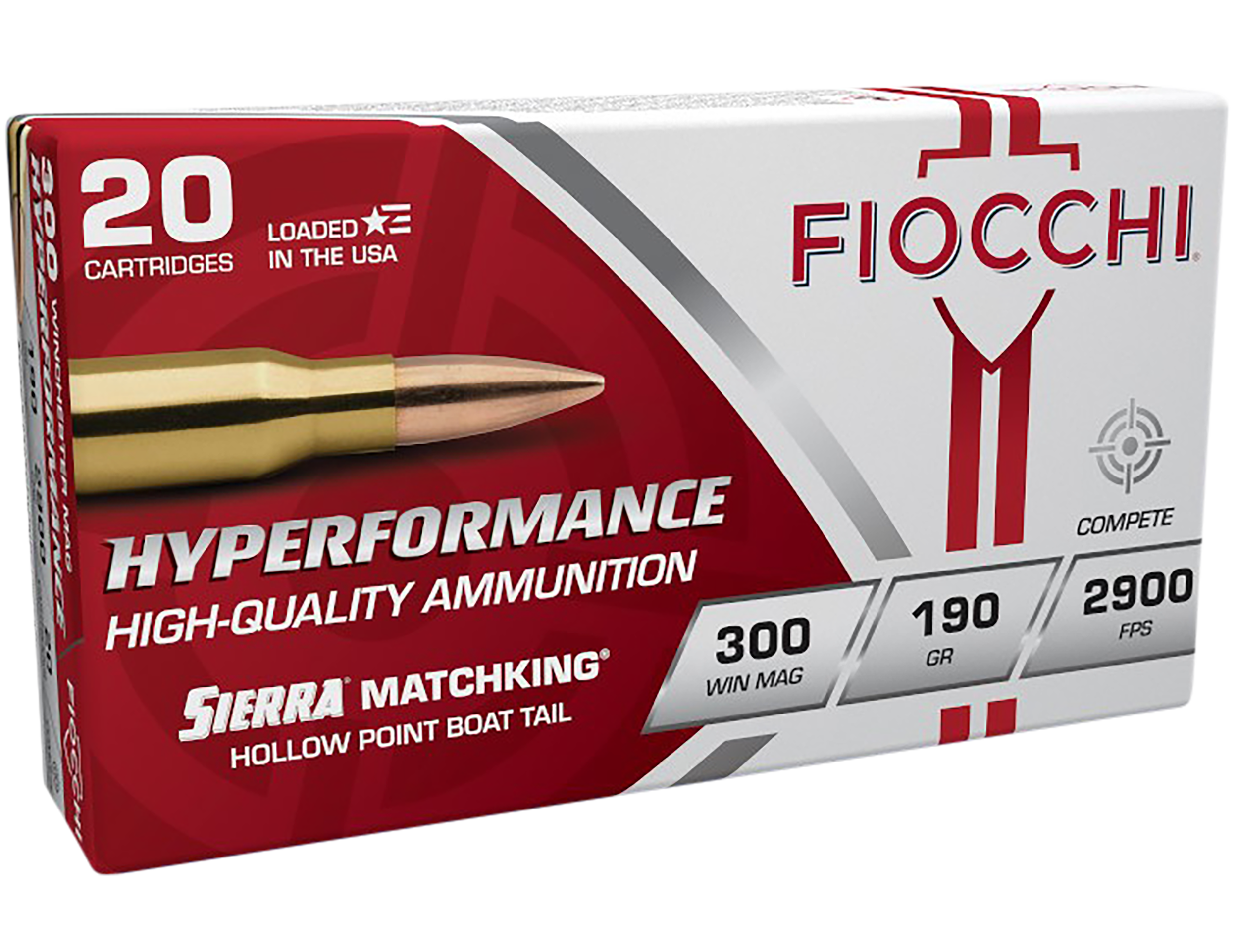 Fiocchi Hyperformance 300 Winchester Magnum MatchKing Bthp 190 Grain 20 Rounds