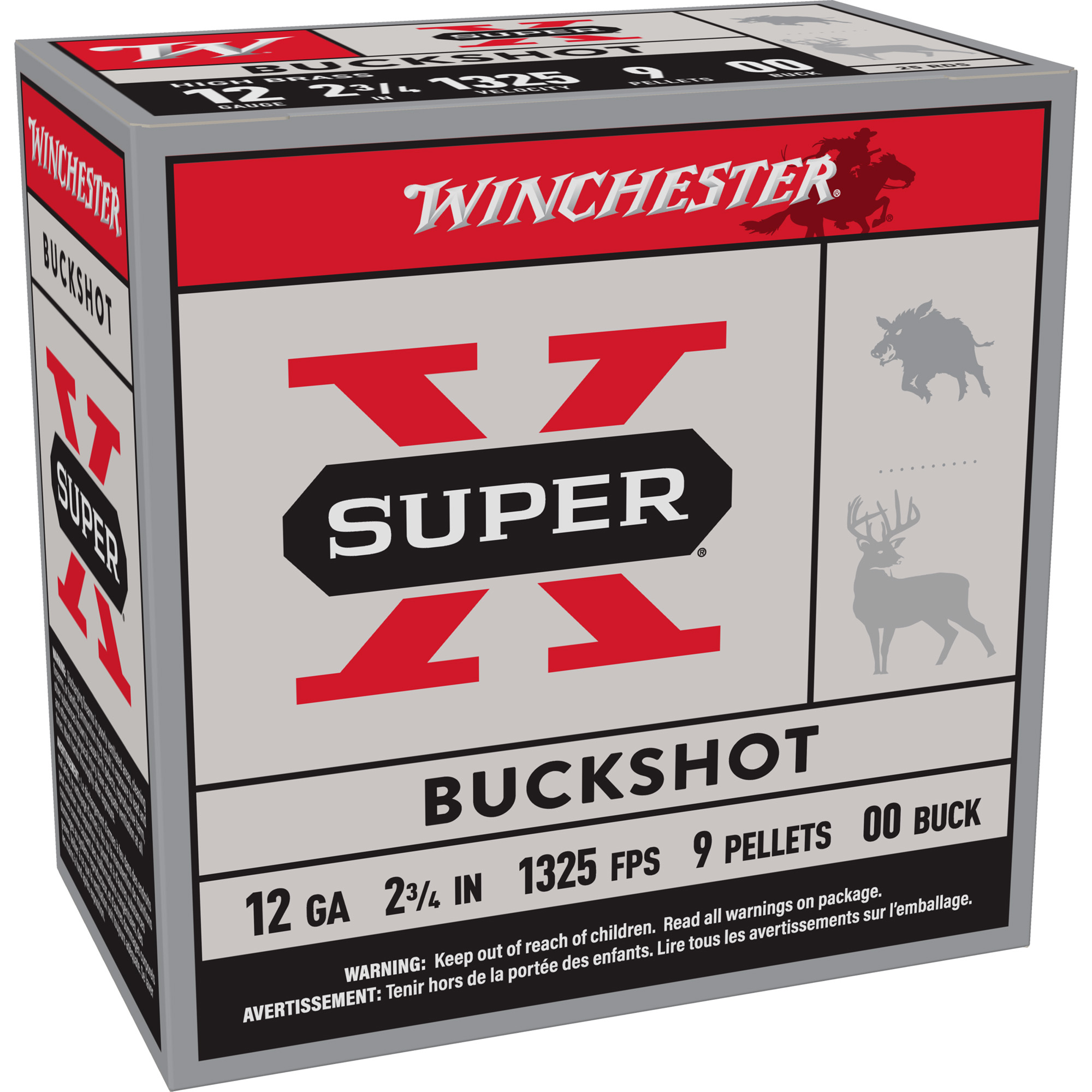 Winchester, Super X, 12 Gauge, Buckshot, N/A, 25 Rounds