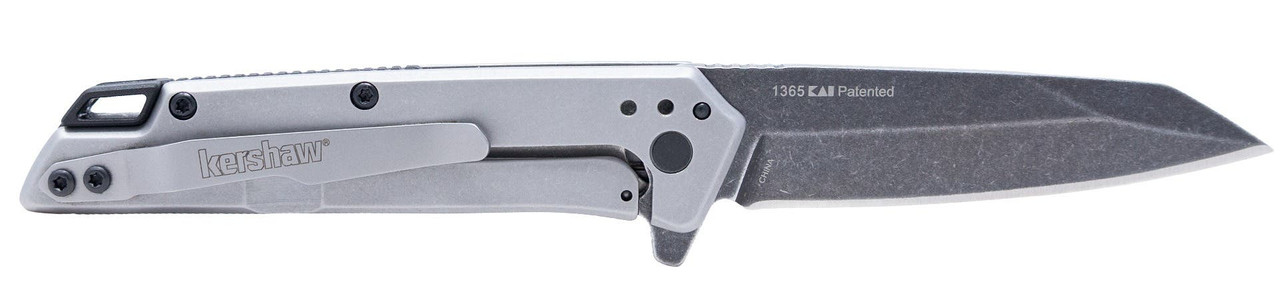 Kershaw 1365 Misdirect  2.90" Folding Reverse Tanto Plain Black Oxide Blackwash 4Cr14 Blade Gray Bead Blasted Stainless Steel Handle Includes Pocket Clip