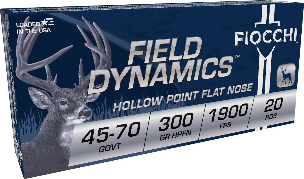 Fiocchi Field Dynamics 45-70 Government Hollow Point Nose 300 Grain 20 Rounds