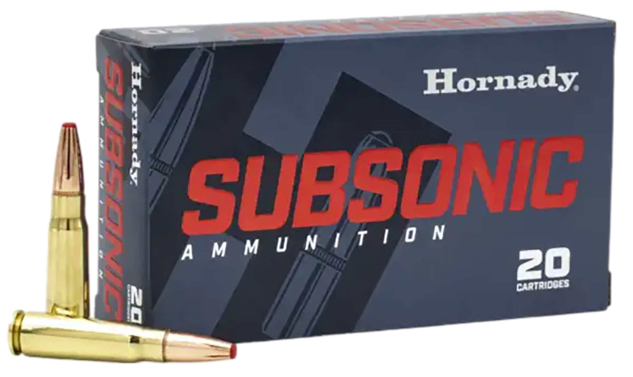 Hornady, Sub X Subsonic, 7.62x39mm, Sub X Bullet, 255 Grain, 20 Rounds