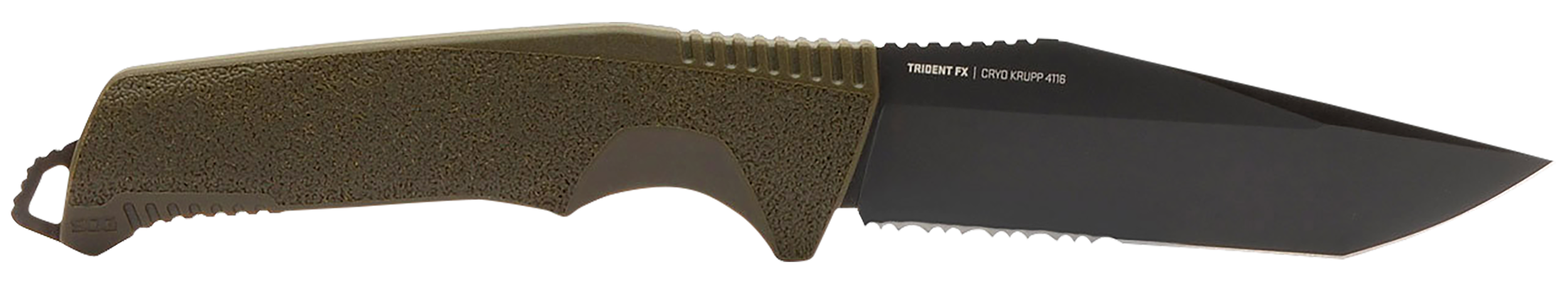 TRIDENT FX - OD GREEN - PARTAILLY SERRATED