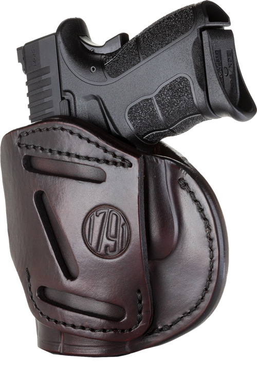 1791 Gunleather 4 Way IWB & OWB Holster Size 4 Signature Brown Right Hand