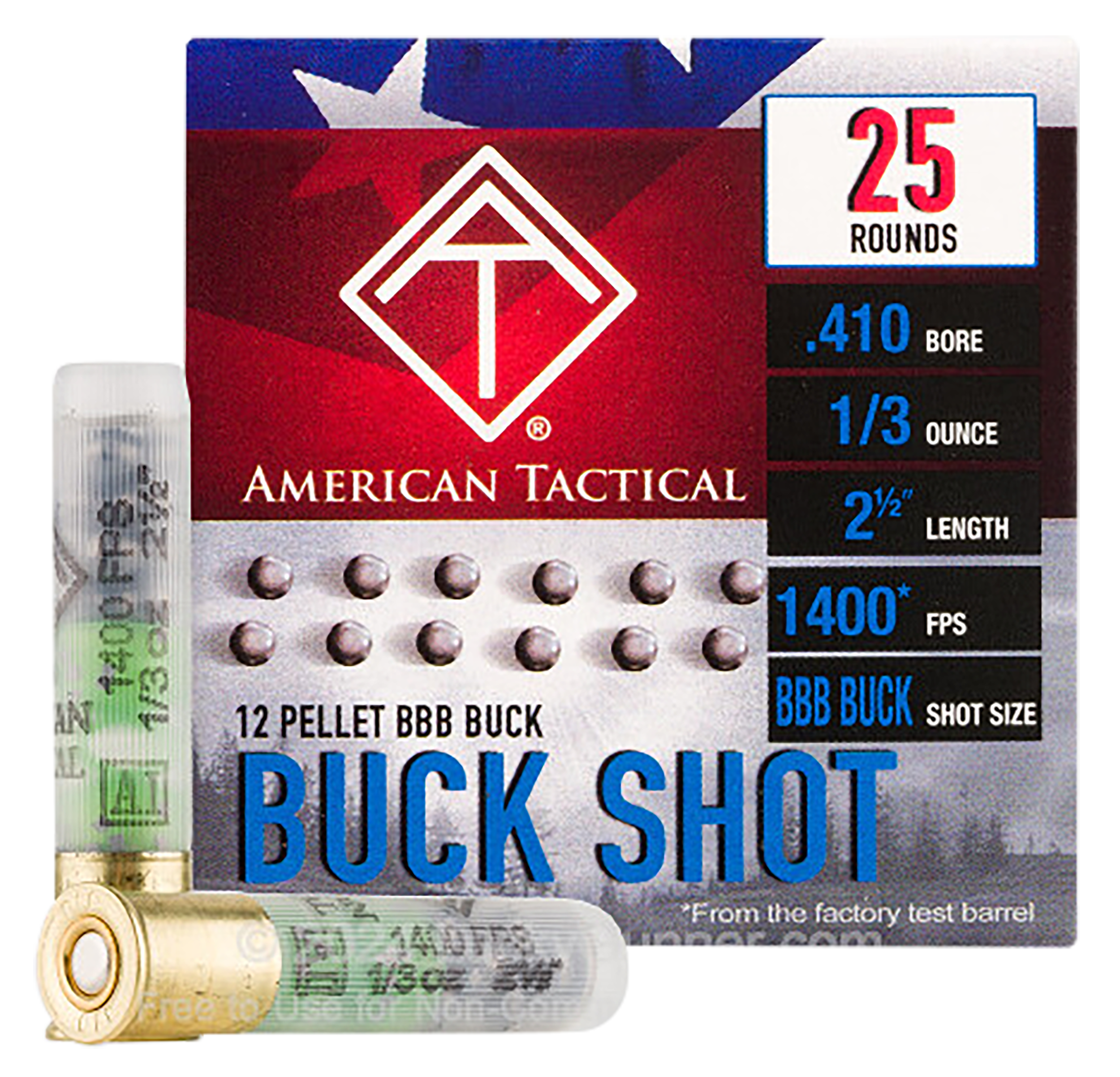 ATI Target Shotgun Ammo 410 ga. 12 Pellet 1/3 Oz. 25 rds
