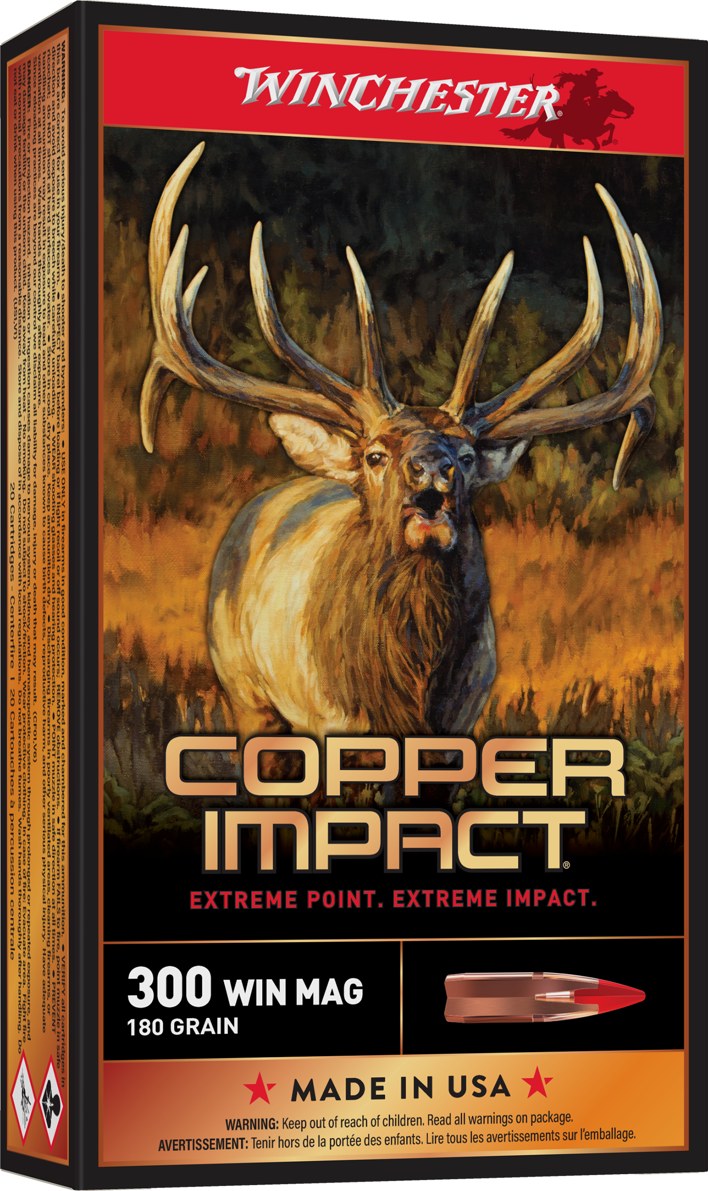 Winchester Copper Impact 300 Winchester Magnum Lead Free 180 Grain 20 Rounds