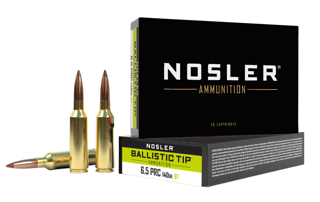 Nosler, Ballistic Tip, 6.5 Prc, Spitzer Ballistic Tip, 140 Grain, 20 Rounds