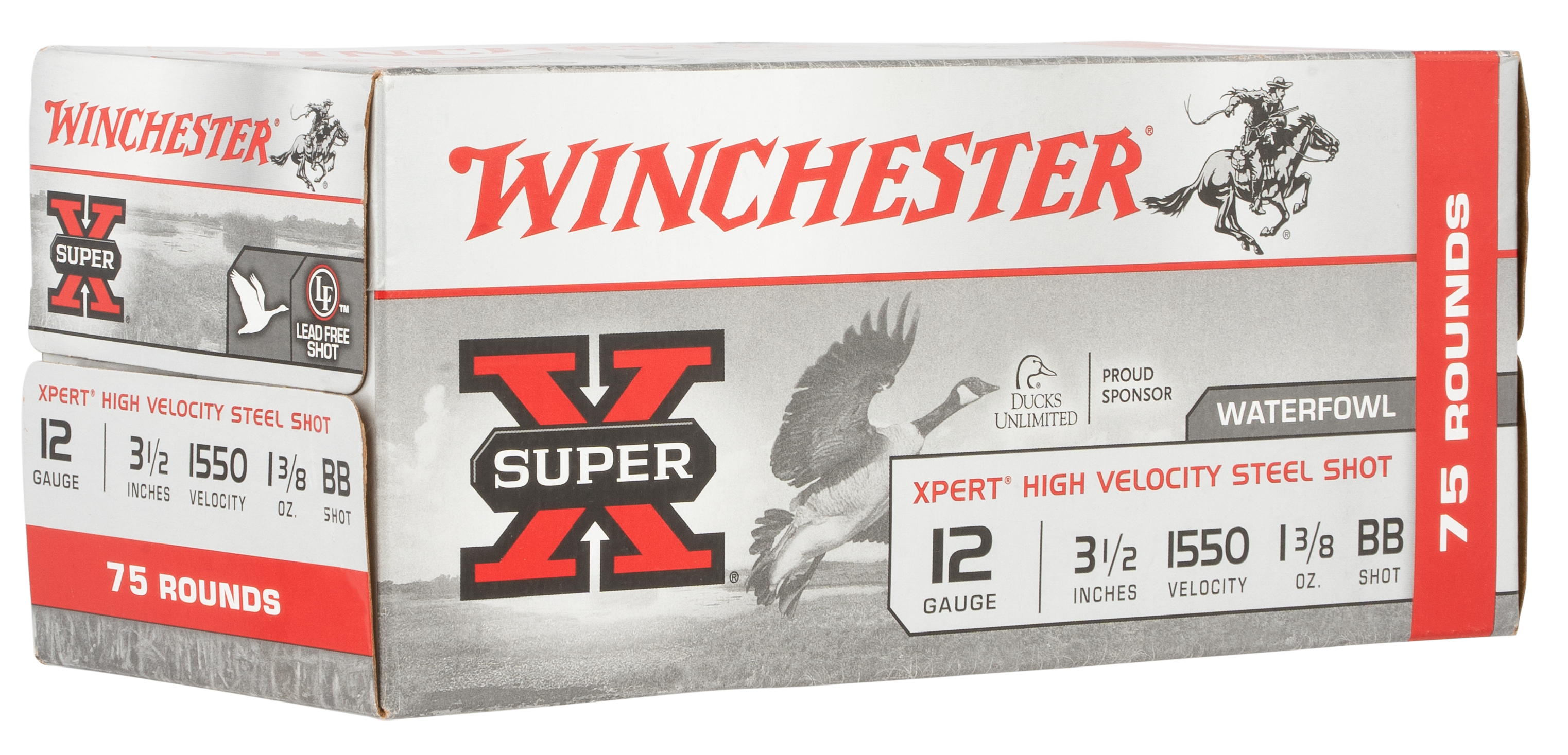 Winchester, Super X Xpert High Velocity, 12 Gauge, Bb Shot, one and three eighths ounces, 75 Rounds
