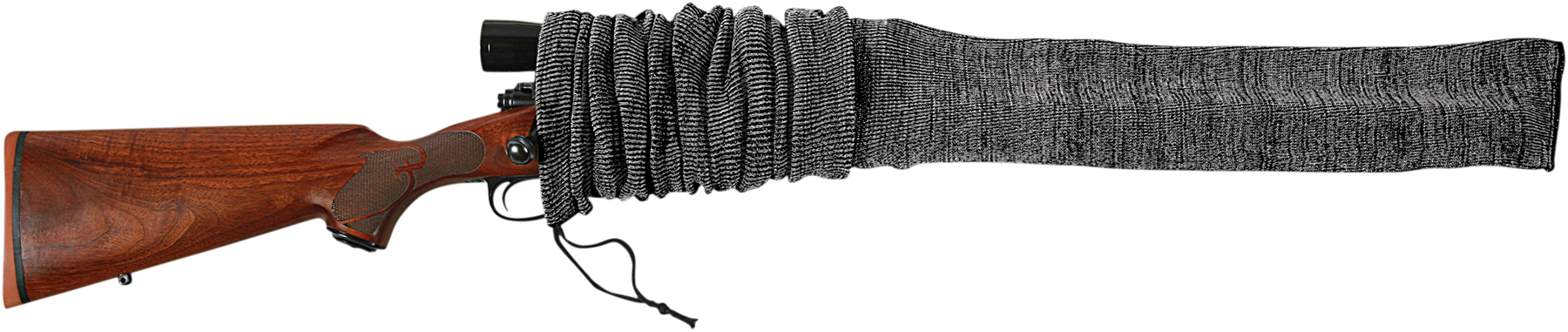 Allen 13105 Oversized Gun Sock  Black/Heather Gray, Silicone Treatment & Drawstring Closure Fits Guns w/Large Scopes up to 52"