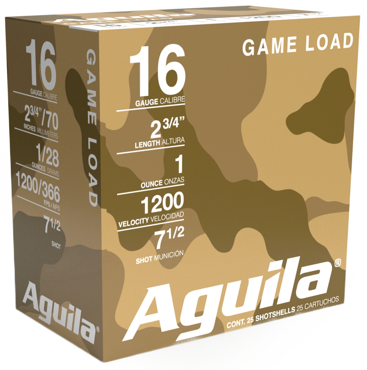 Aguila, Standard Velocity Shotgun, 16 Gauge, Birdshot, One Ounce, 25 Rounds