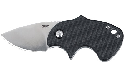 CRKT 7930 Orca  Compact 1.79" Folding Plain Satin D2 Steel Blade, Black GRN Handle