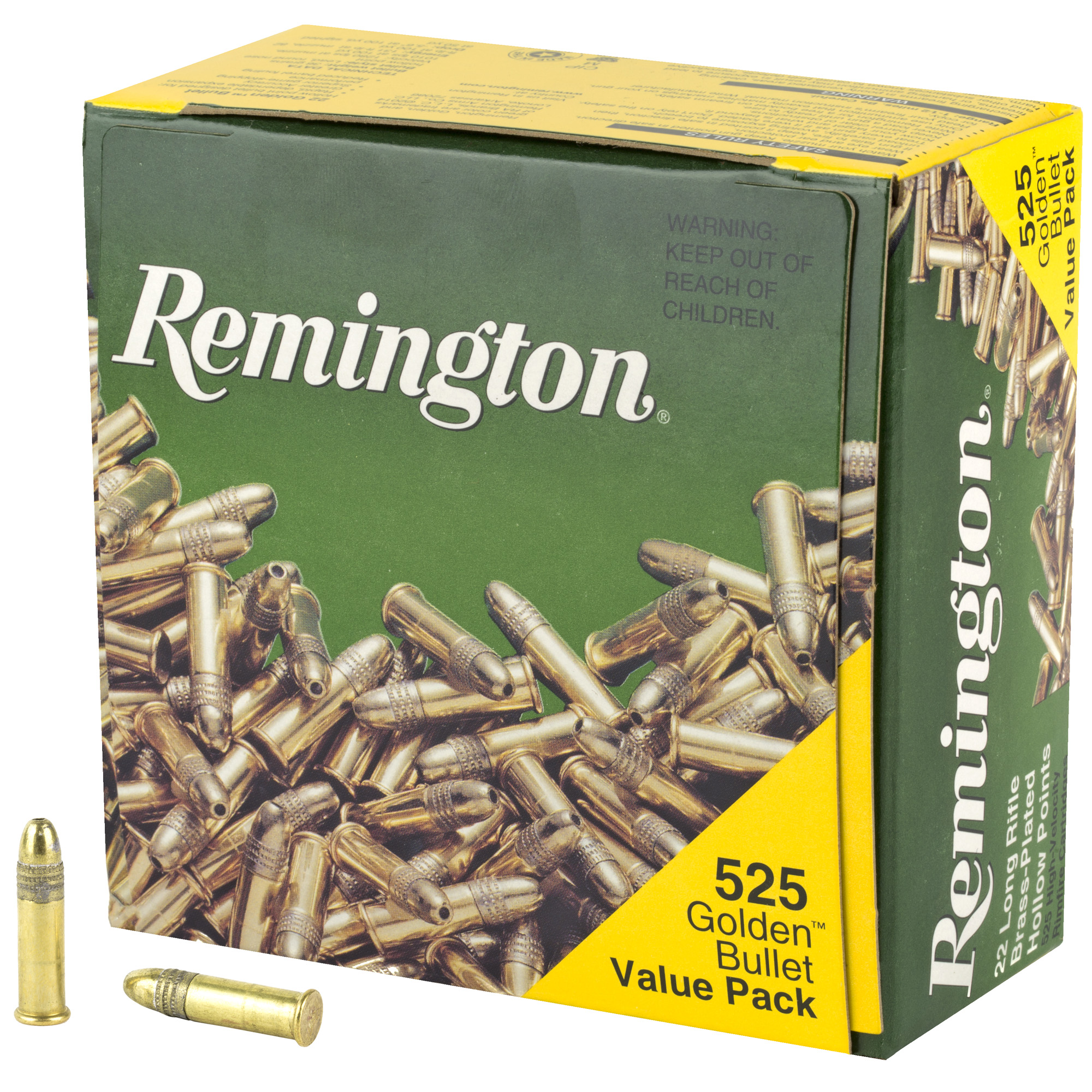 Remington Golden Bullet Rimfire Ammo 22 LR 36 gr. Plated HP 525 rd.