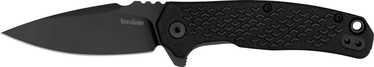 Kershaw 1407 Conduit  2.90" Folding Spear Point Plain, Black Oxide 8Cr13MoV SS Blade/Blacked Out Texture Glass-Filled Nylon Handle Includes Pocket Clip