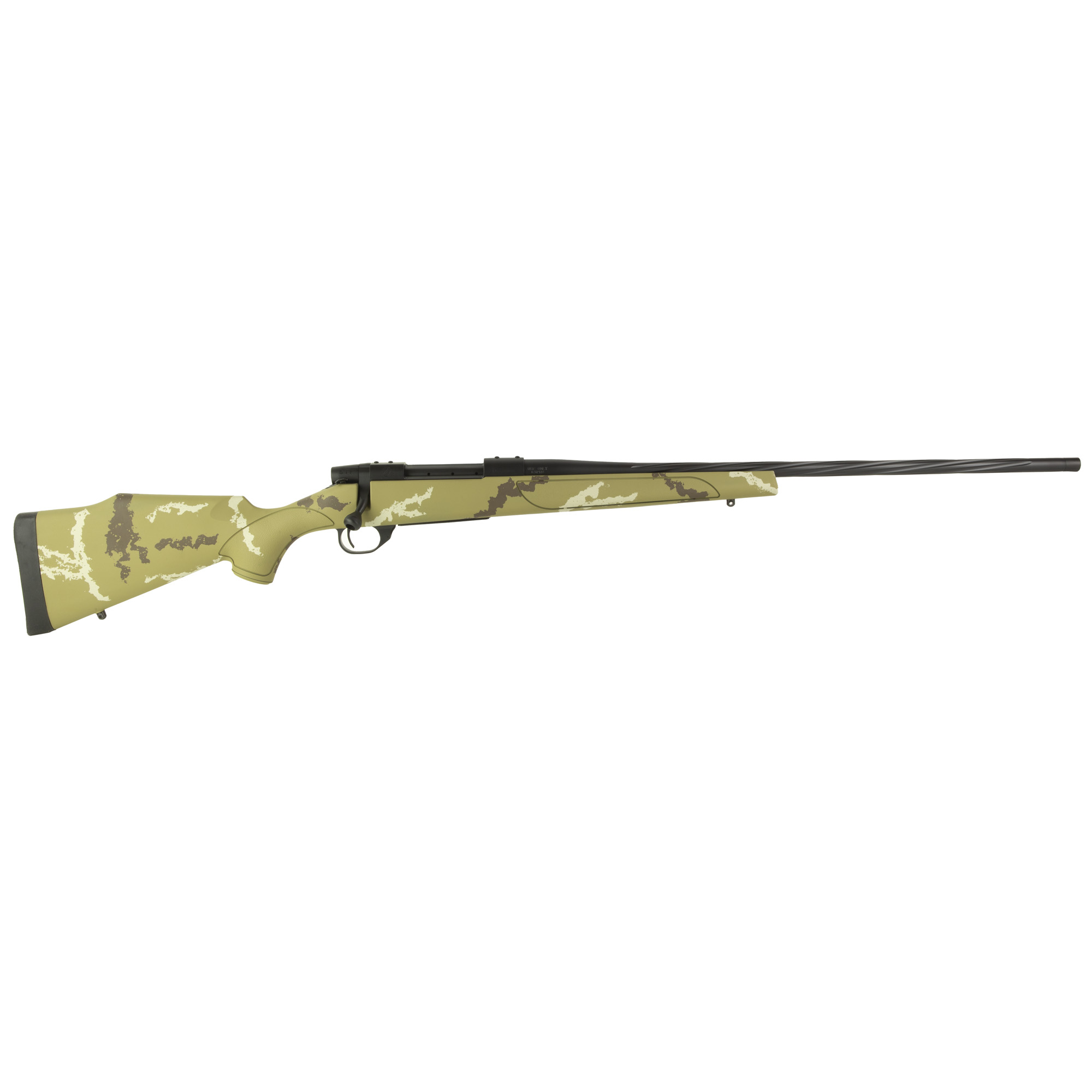 Weatherby Vanguard Outfitter 6.5 PRC 24 Inch 3+1 Tan with Brown and White Sponge Synthetic