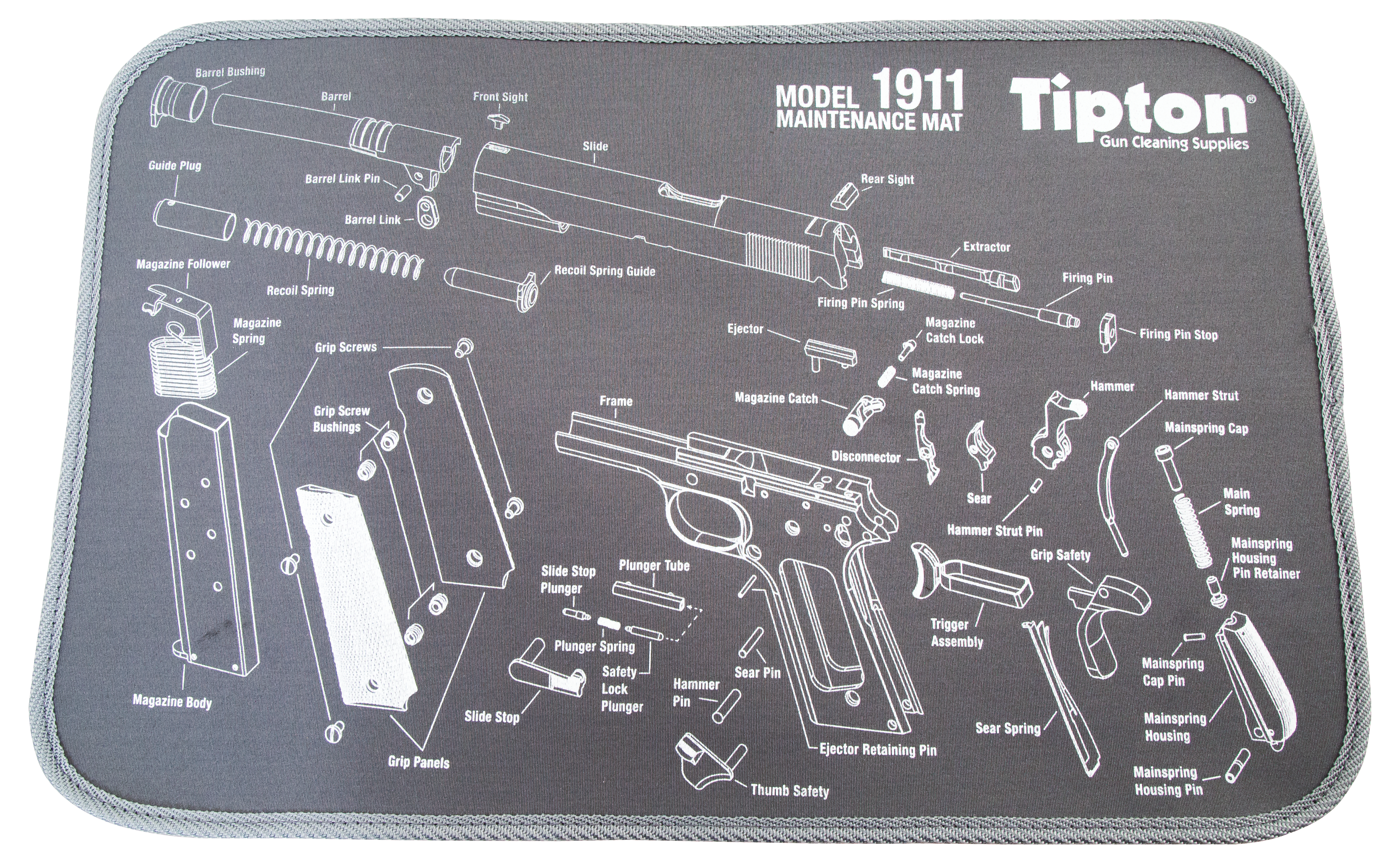 Tipton Maintenance Mat Neoprene Rubber 11"x17" 1911 Diagram