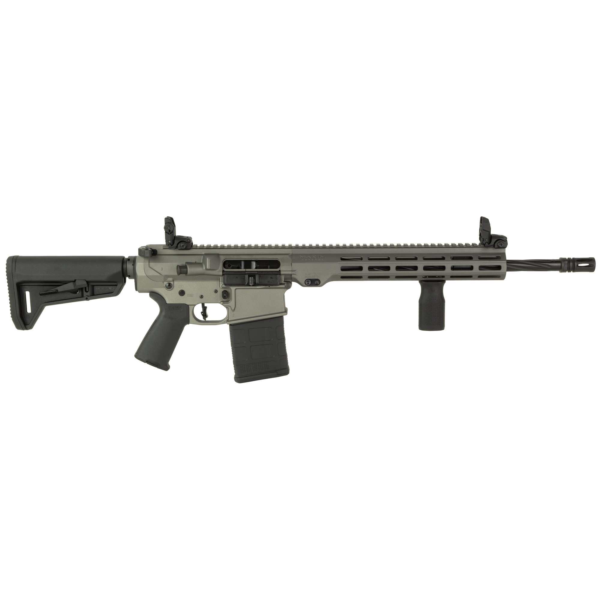 Maxim Defense MXM49682 MD10 L 308 Win 20+1 16" Fluted Barrel, Sniper Gray Cerakote Finish, M-LOK Handguard, Black Magpul Furniture, SL-K Stock, MVG Grip, MBUS Sights, Blackout Defense Flat Trigger