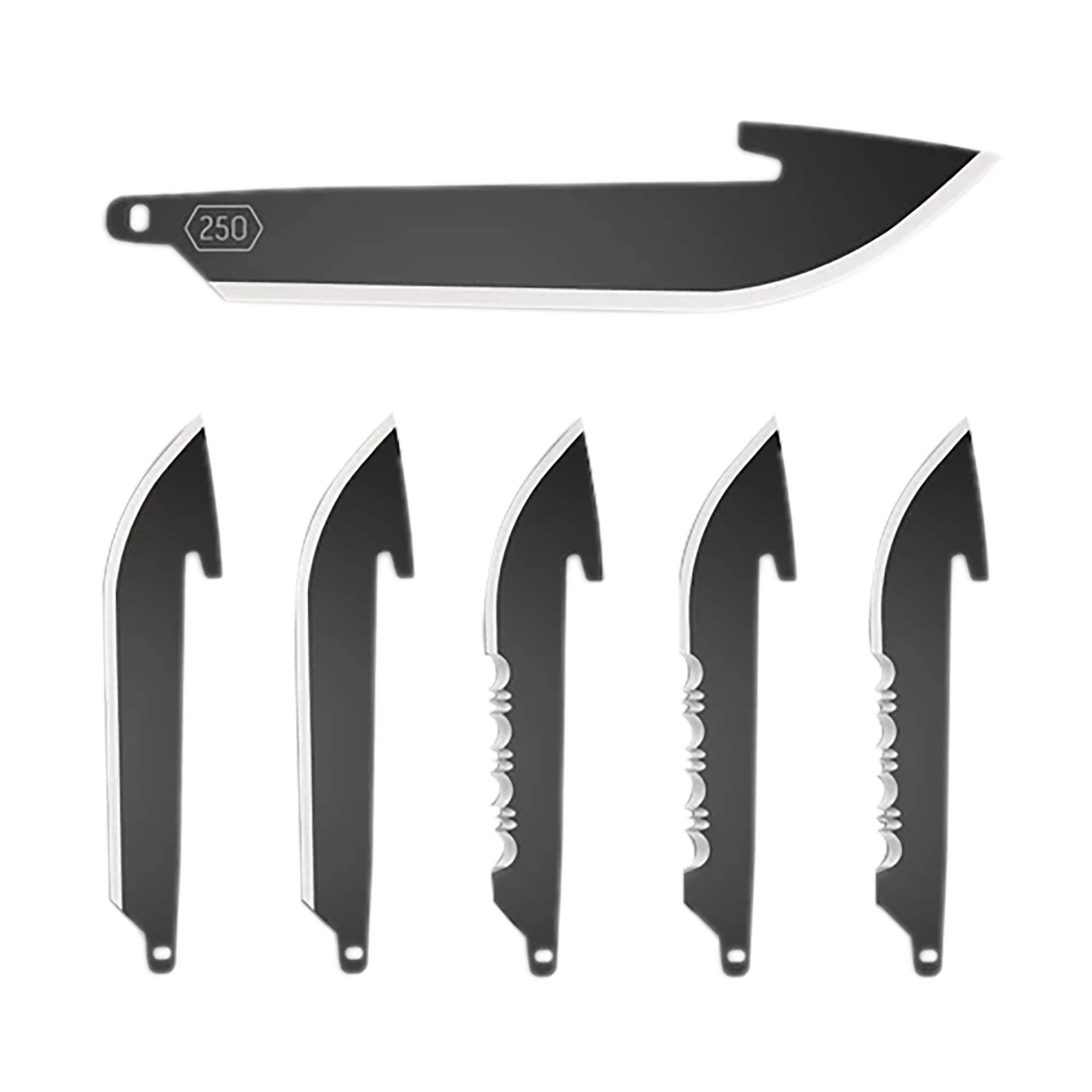 Outdoor Edge RRC25K6C 2.50" Drop Point Plain/Serrated Black Oxide 420J2 SS Blade 6 Blades