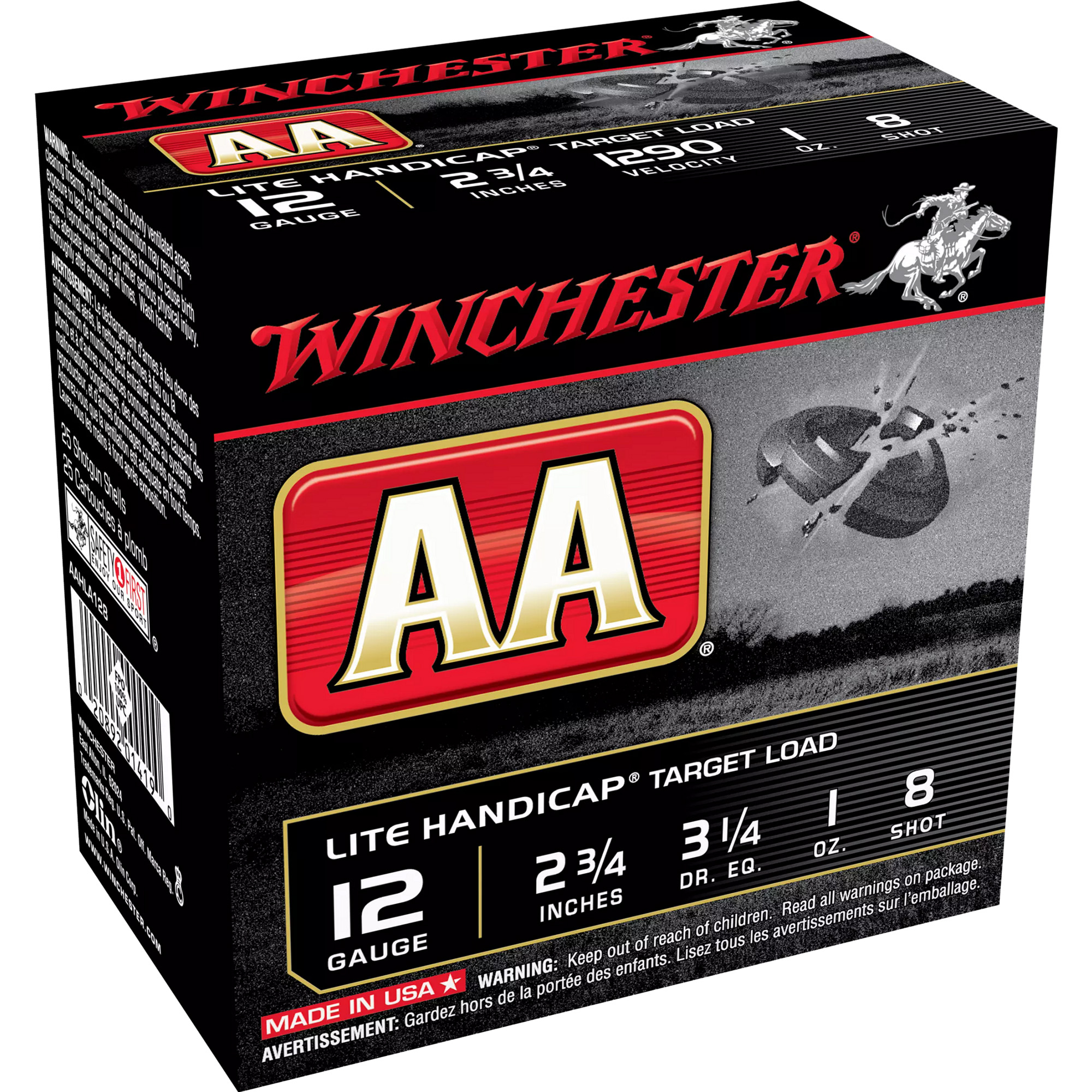 Winchester Aa Light Handicap Load 12 Gauge Lead 1 oz 25 Rounds