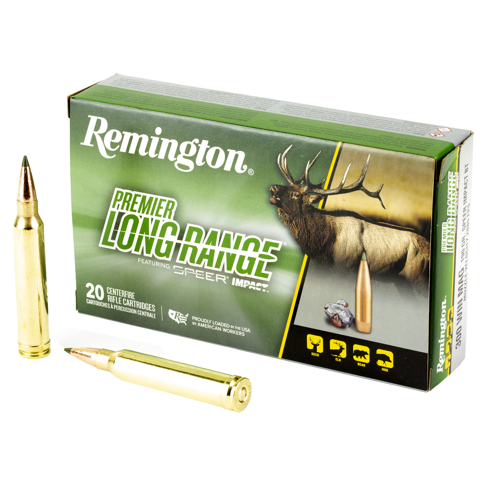 Remington Premier Rifle Ammo 300 Winchester Magnum Speer Impact 190 Grain 20 Rounds