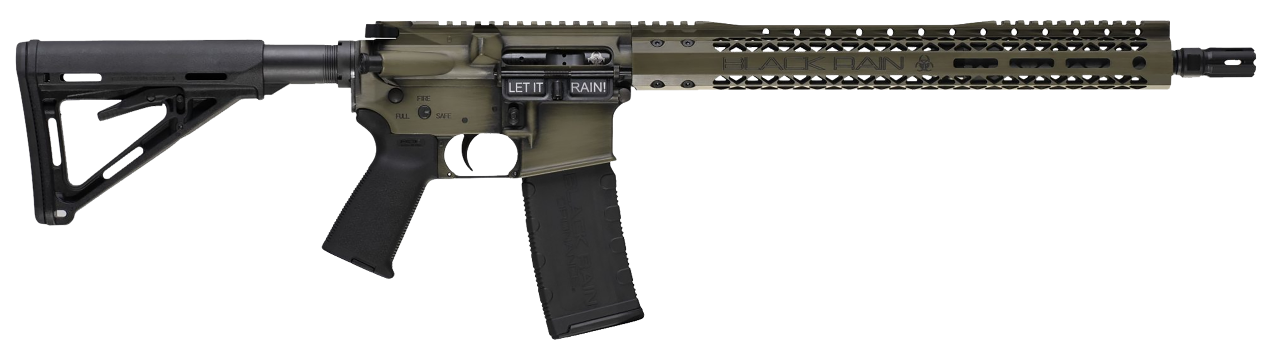 Black Rain Ordnance Spec+ We The People Rifle 5.56 16 in. Bazooka Green Battleworn