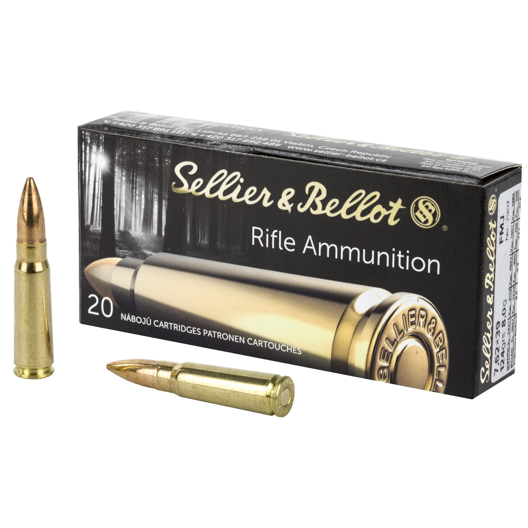 Sellier & Bellot 7.62x39mm Full Metal Jacket 124 Grain 20 Rounds