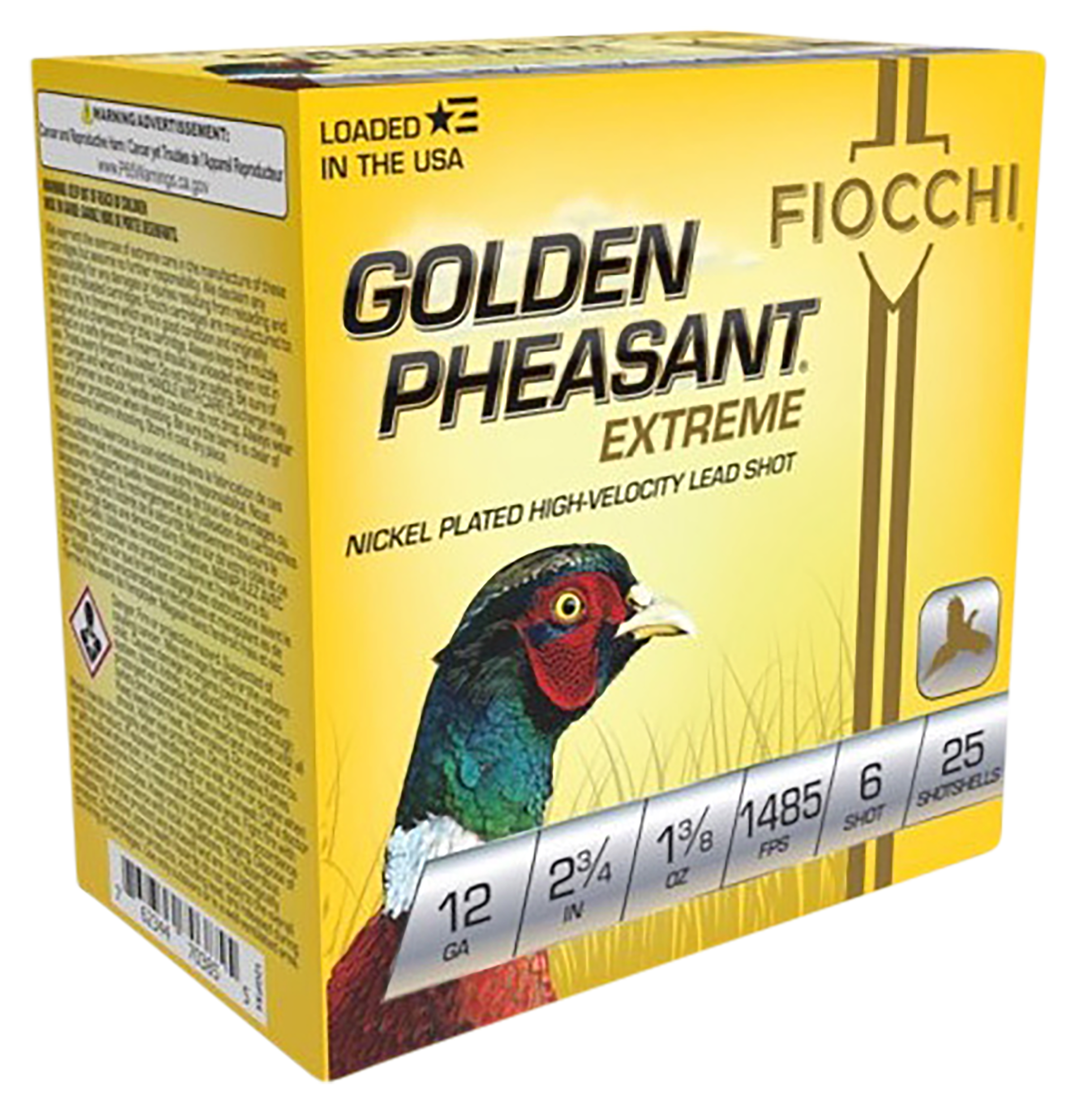 Fiocchi Golden Pheasant Extrema 12 Gauge Shot 1 3/8 oz 6 Shot 25 Rounds